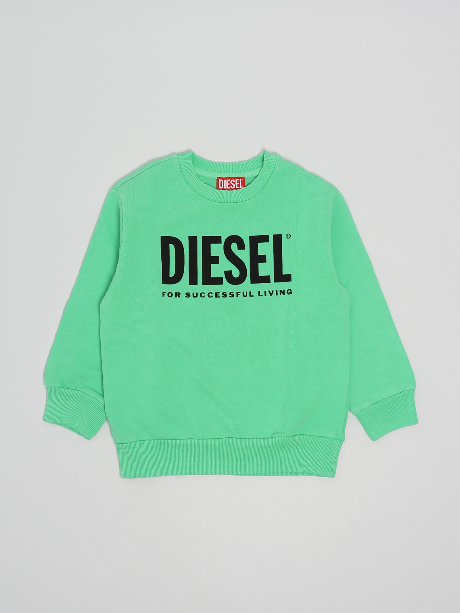 Shop Diesel Snuci Sweatshirt Sweatshirt In Verde Fluo