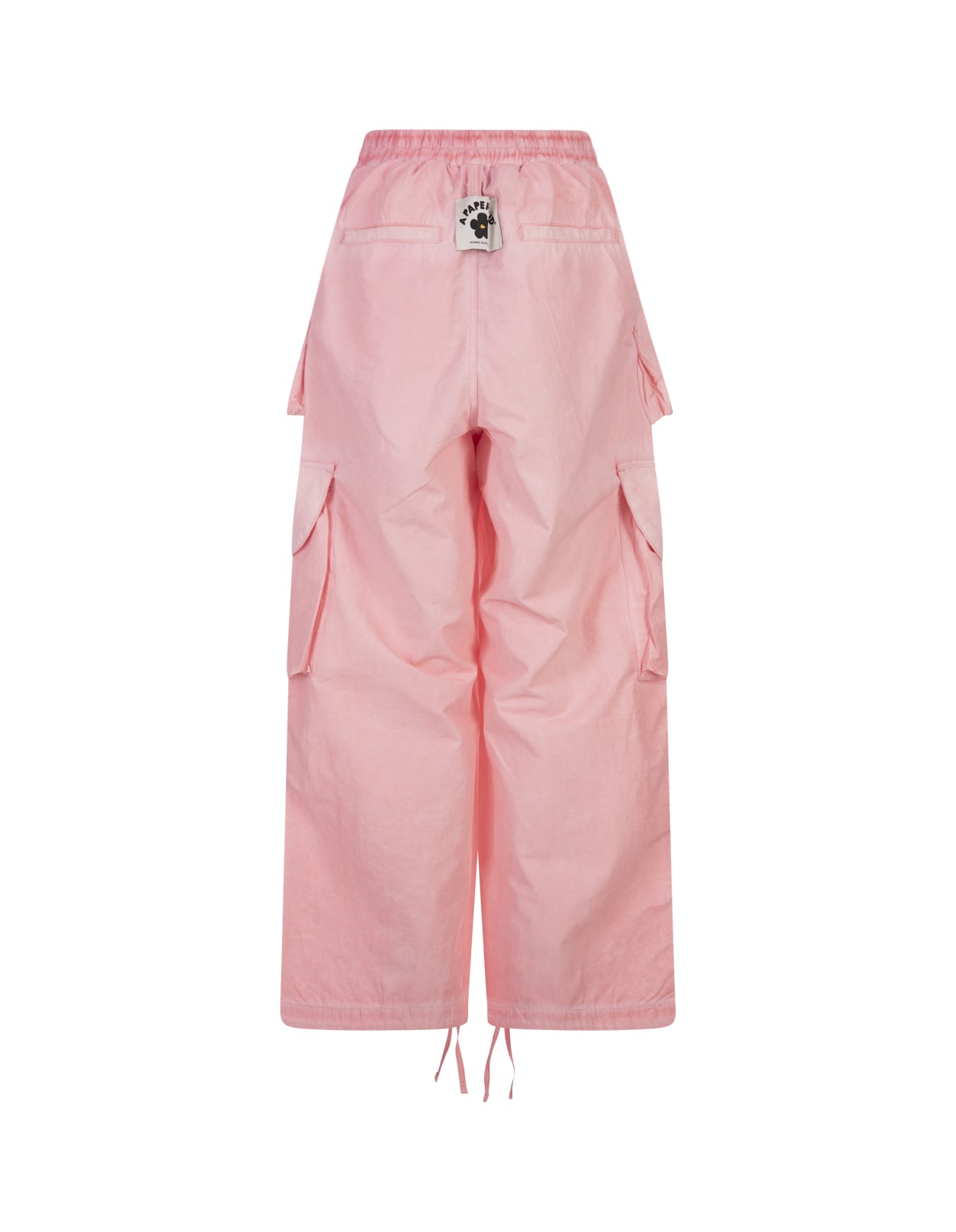 Shop A Paper Kid Pink Cargo Trousers With Logo