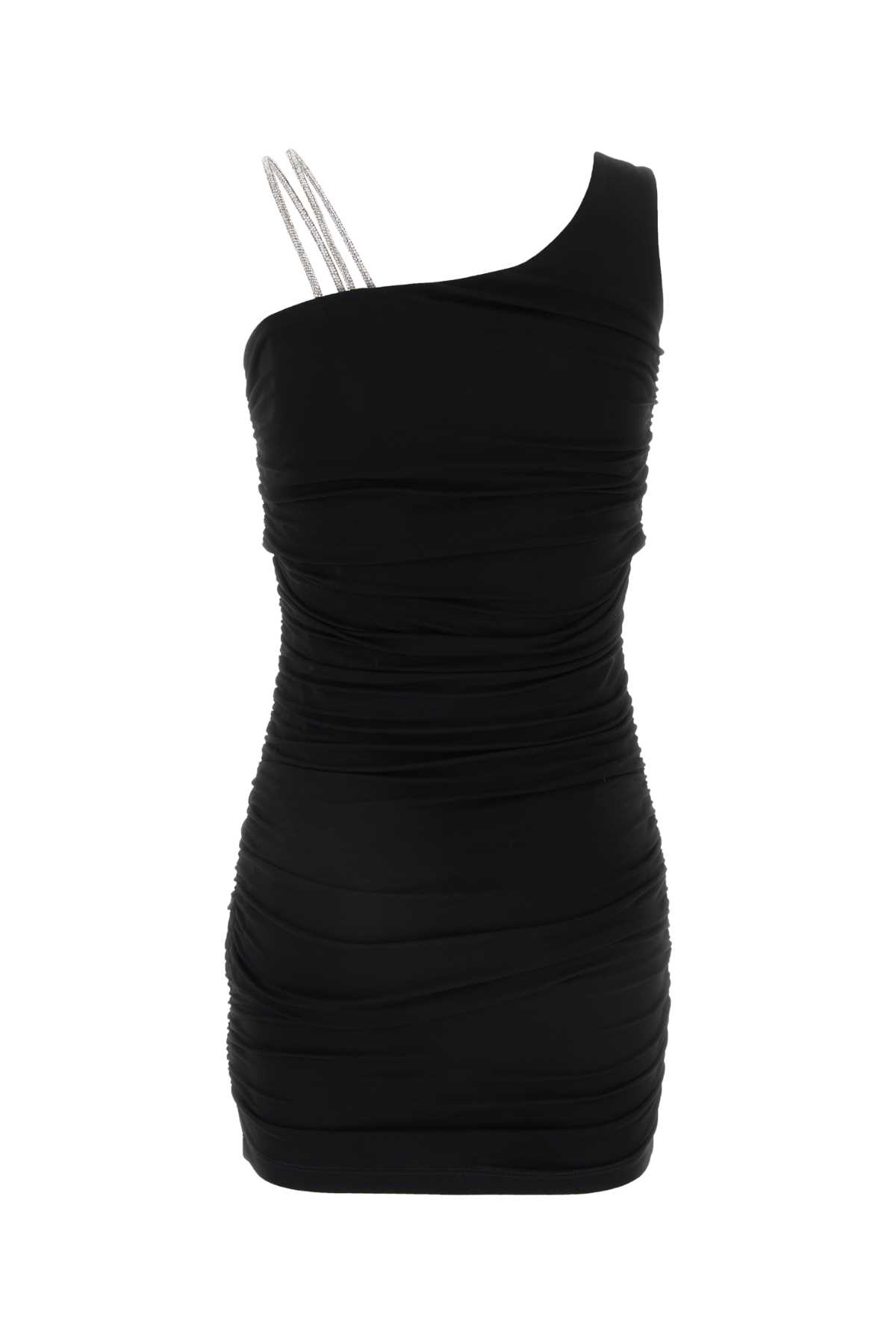 Shop Off-white Black Stretch Viscose Mini Dress In Blackbl