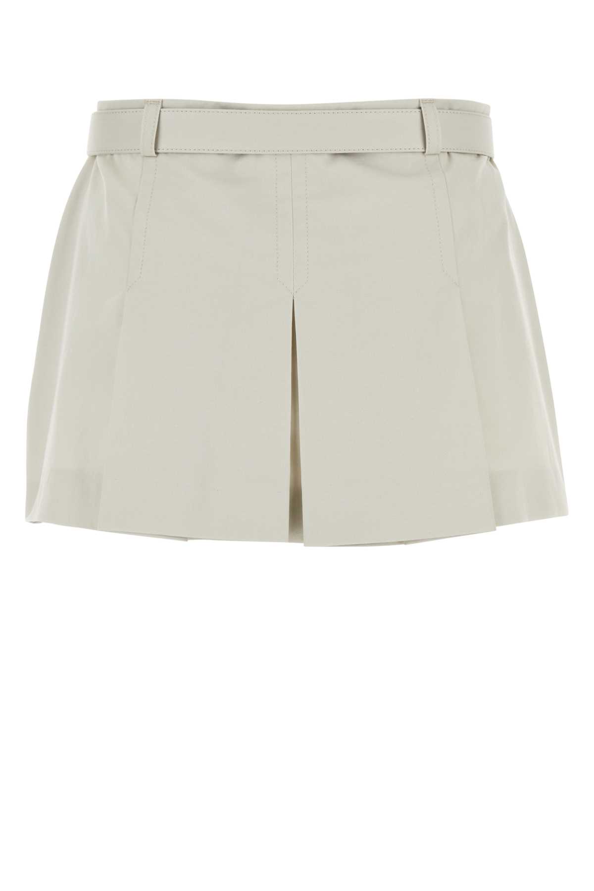 Shop Miu Miu Sand Gabardine Mini Skirt In Calce