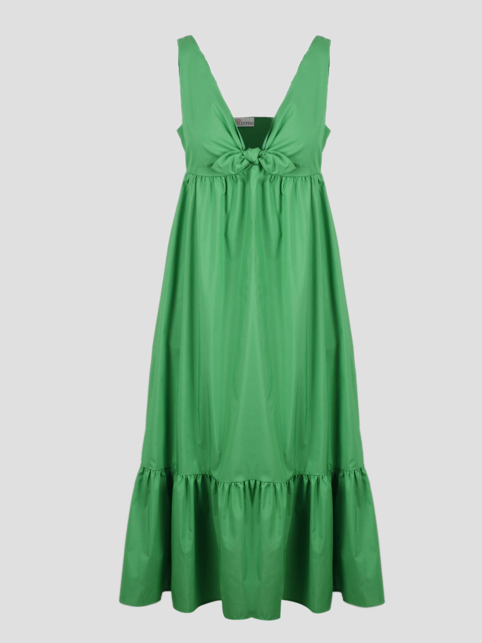 Red Valentino Cotton-blend Poplin Midi Dress In Green
