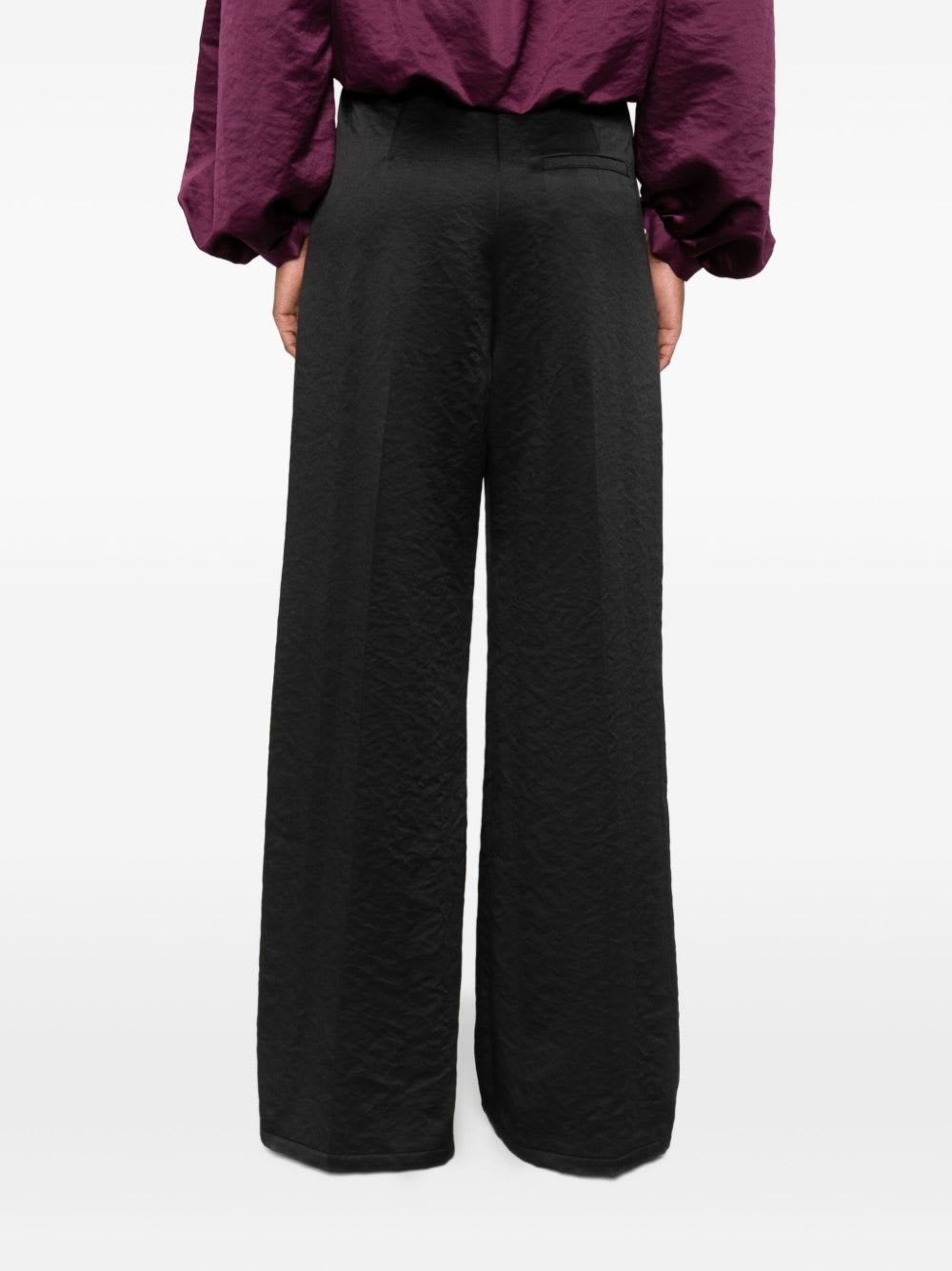 Forte Forte High Waist Wide Leg Trousers With Pockets In Black