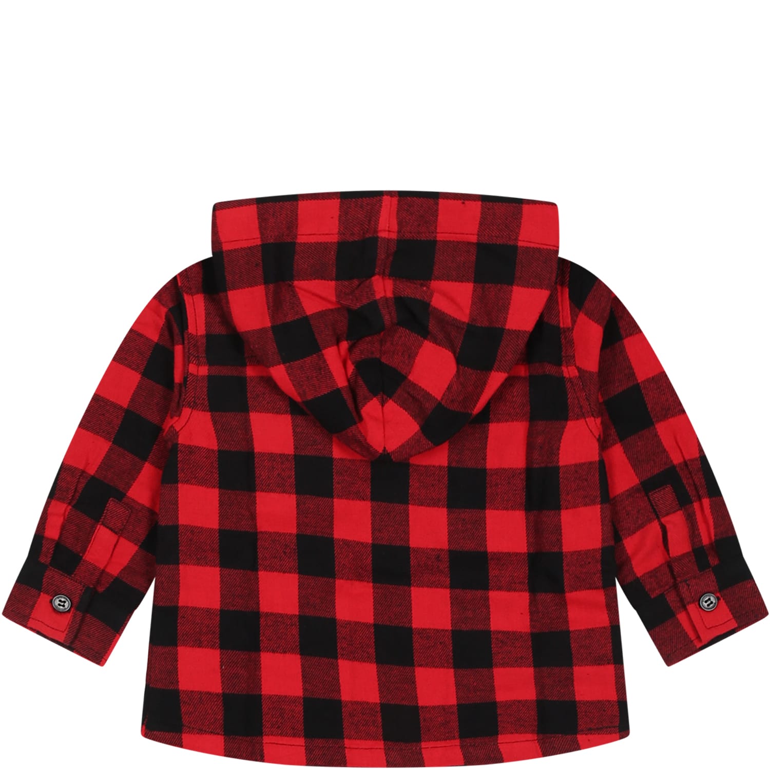 Shop Moschino Red Shirt For Baby Boy With Teddy Bear And Logo