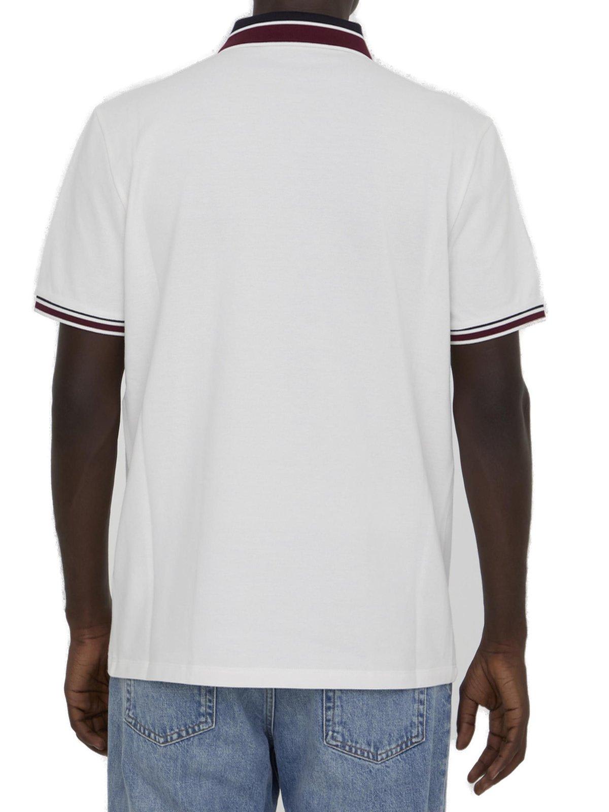 Shop Moncler Logo Patch Polo Shirt In 034