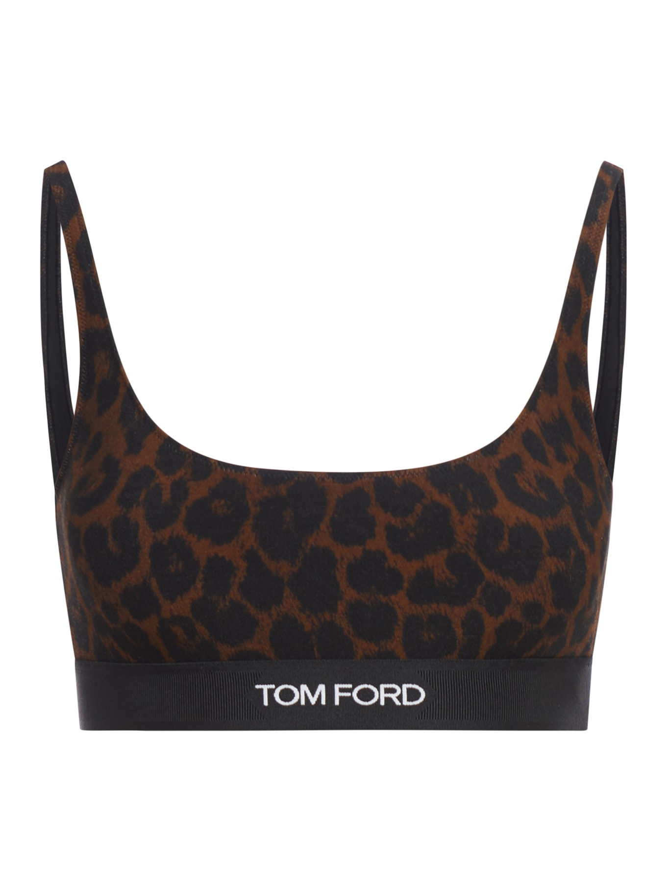 TOM FORD REFLECTED LEOPARD PRINTED MODAL SIGNATURE BRALETTE