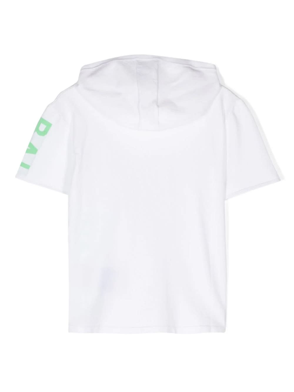 Shop Balmain White Short-sleeved Hoodie With Side Logo