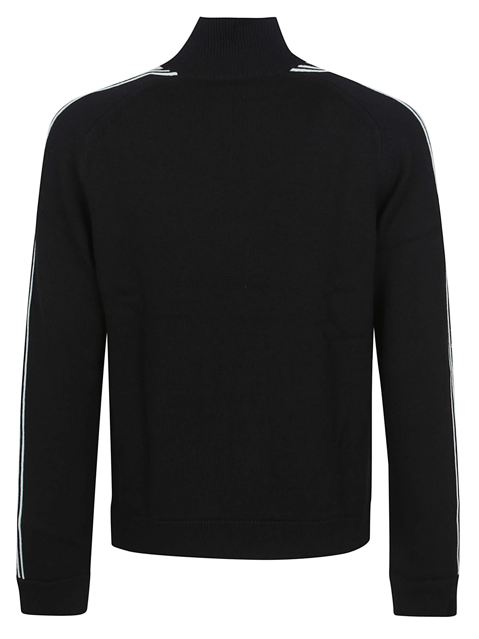 Casablanca Men Black High Neck Sweatshirt With Logo Patch On The Front In Wool Man In Black