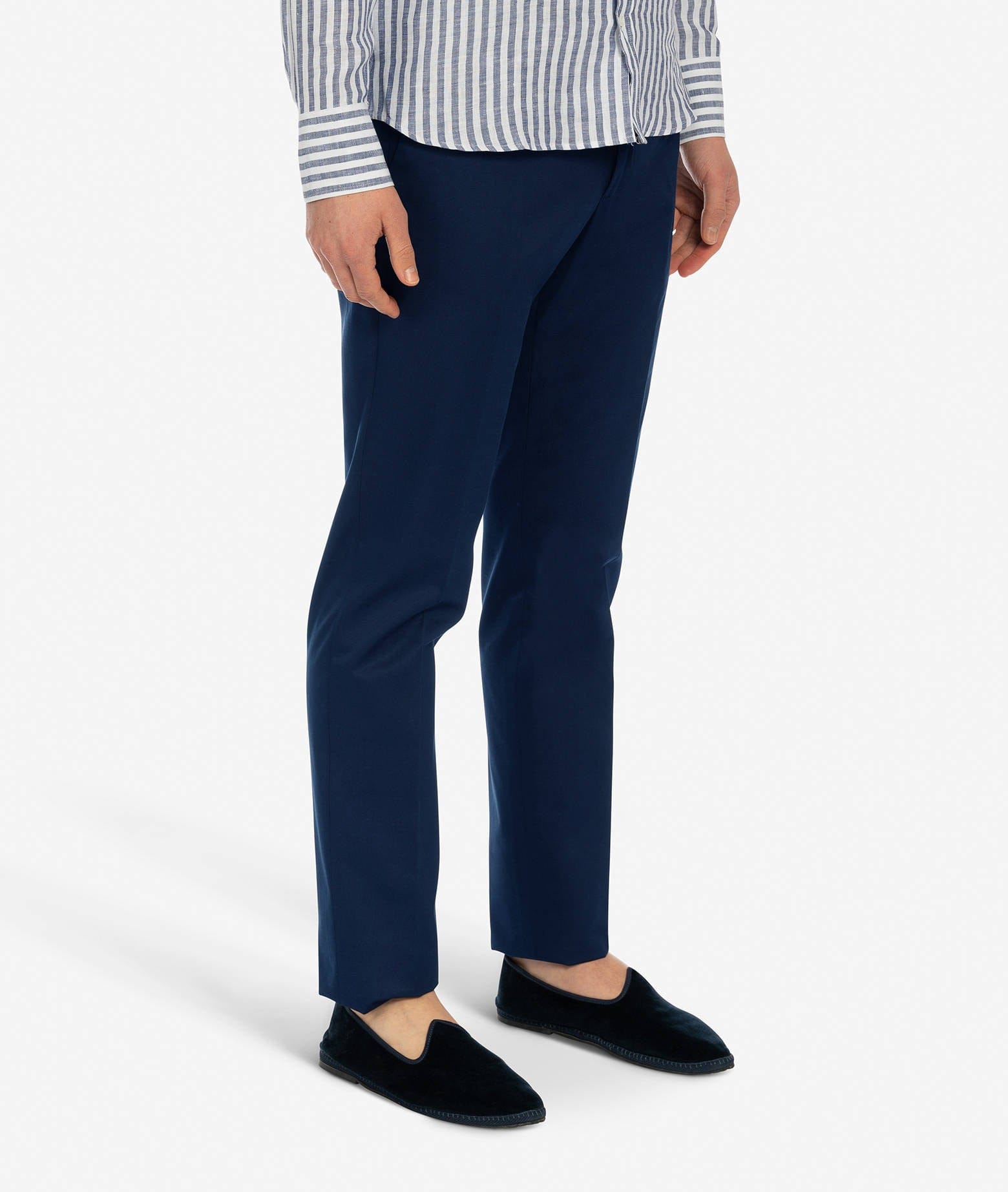 Larusmiani Velvet Trousers Howard Pants In Navy