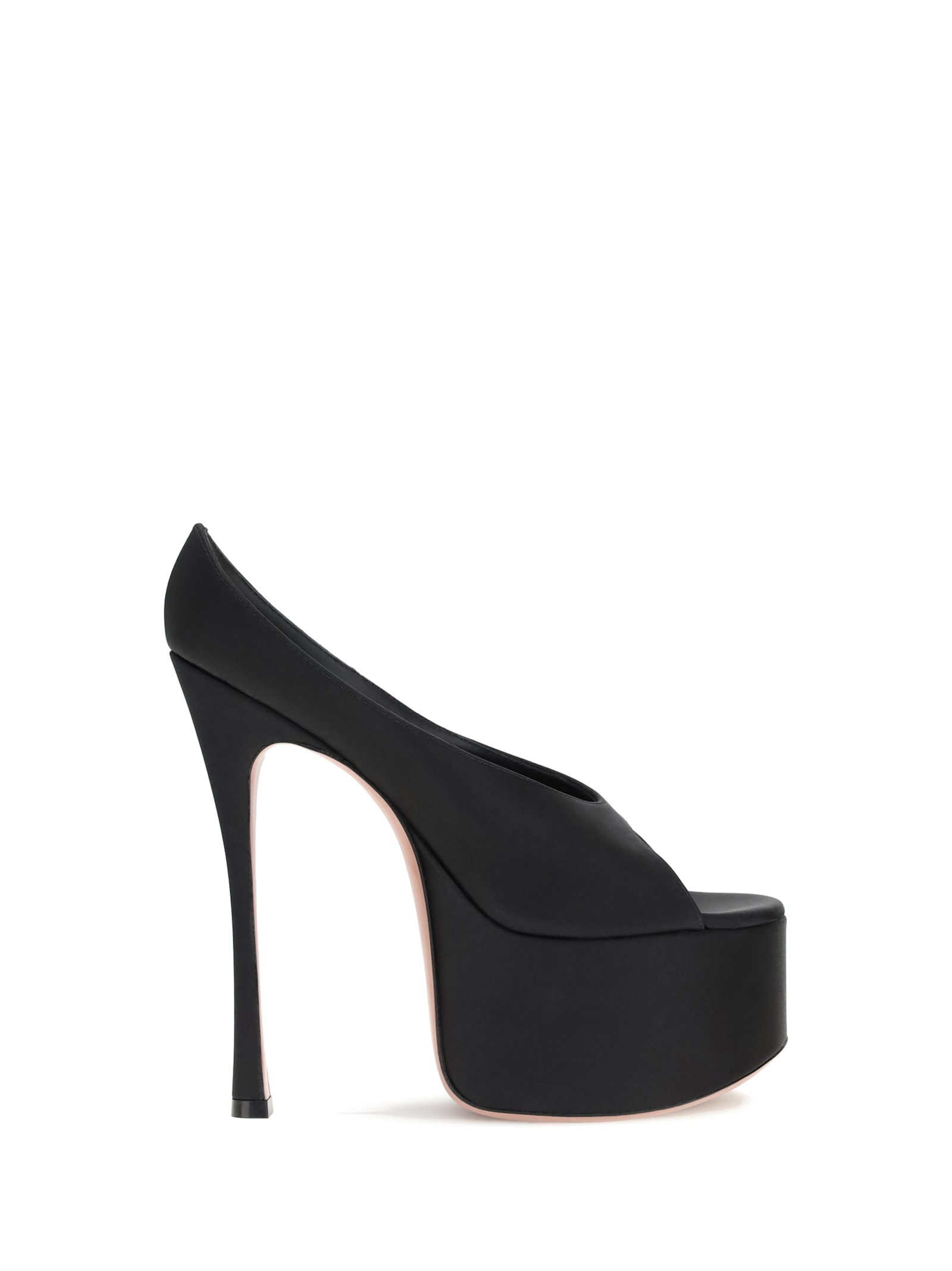 Amina Muaddi Black Anok Plateau Heeled Sandals In Black