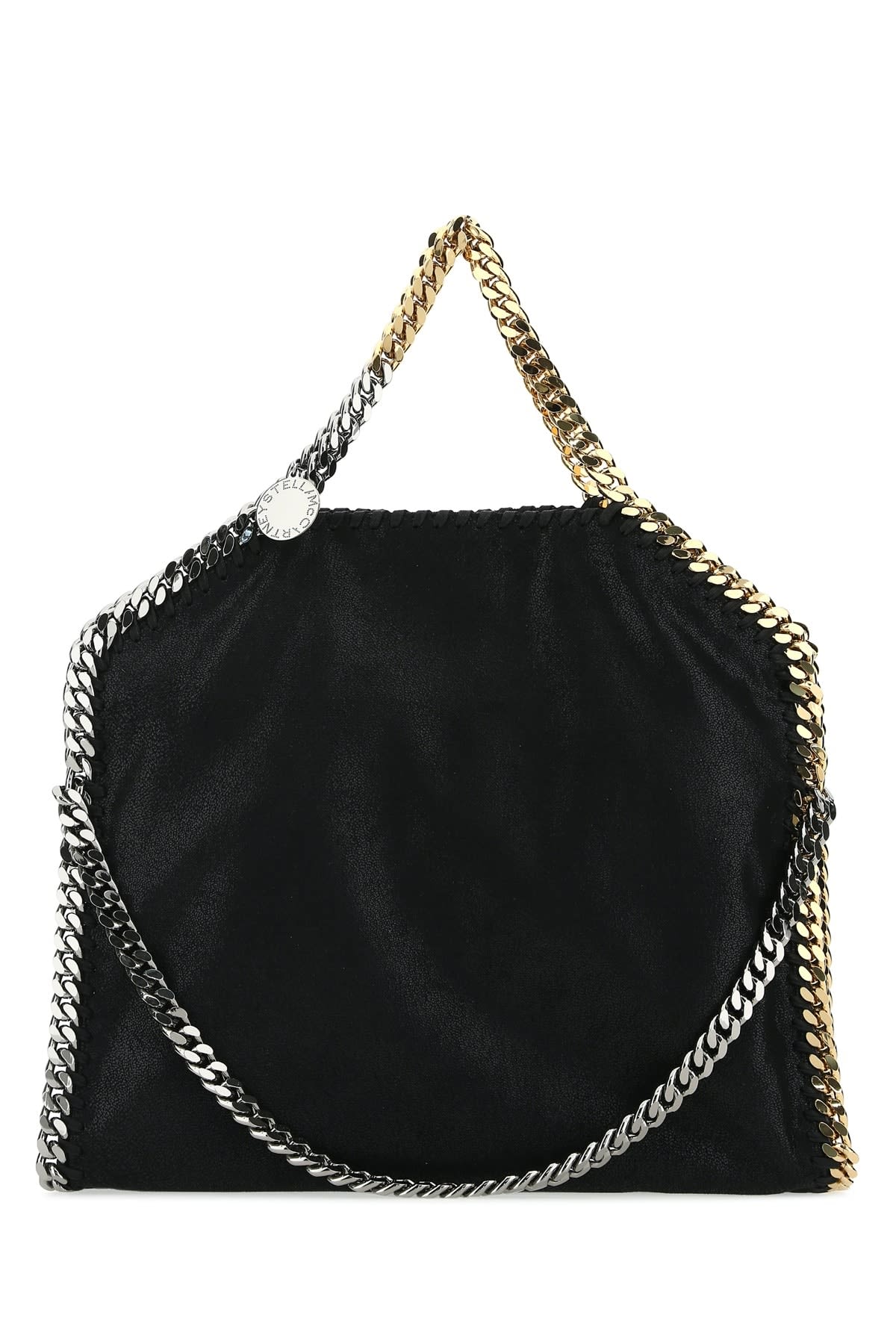 Stella Mccartney Women Black Shaggy Deer Falabella Fold Over Handbag In 1000
