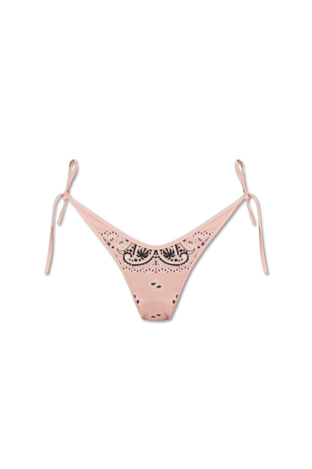 Shop Palm Angels Paisley-printed Side-tie Fastened Bikini Bottoms In Pink Pink
