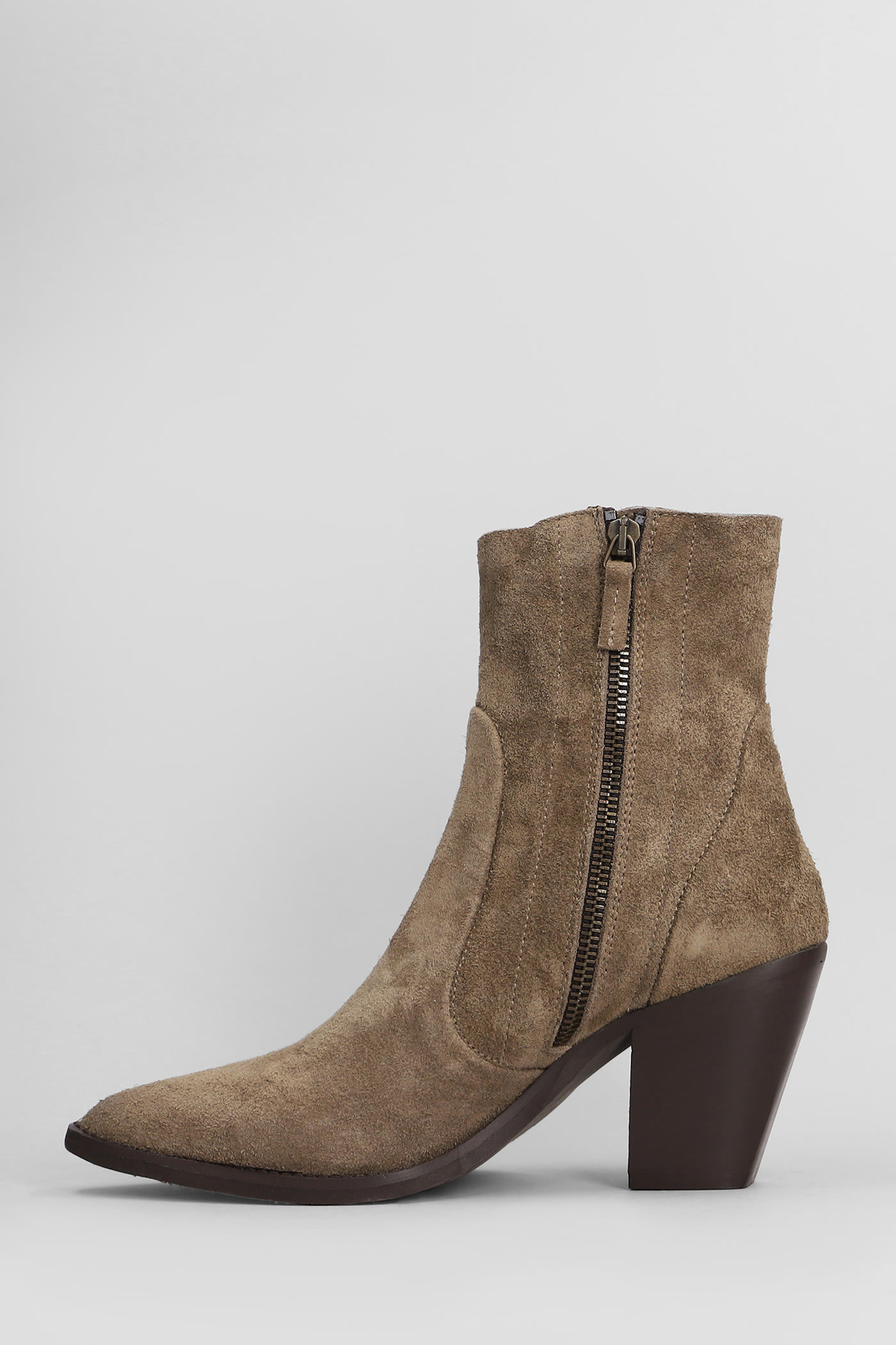 Shop Julie Dee Texan Ankle Boots In Brown Suede