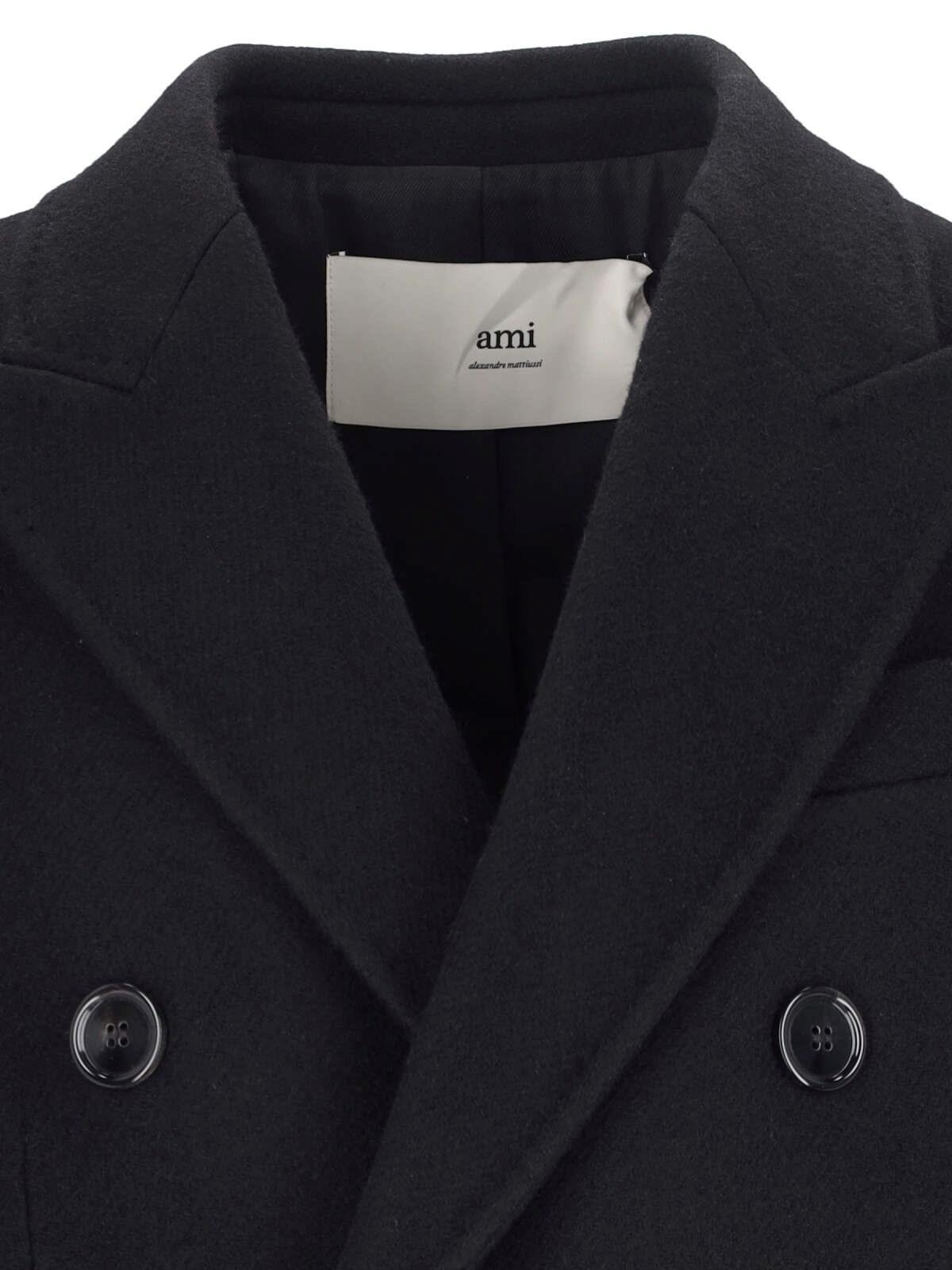 Shop Ami Alexandre Mattiussi Double-breasted Coat In Black