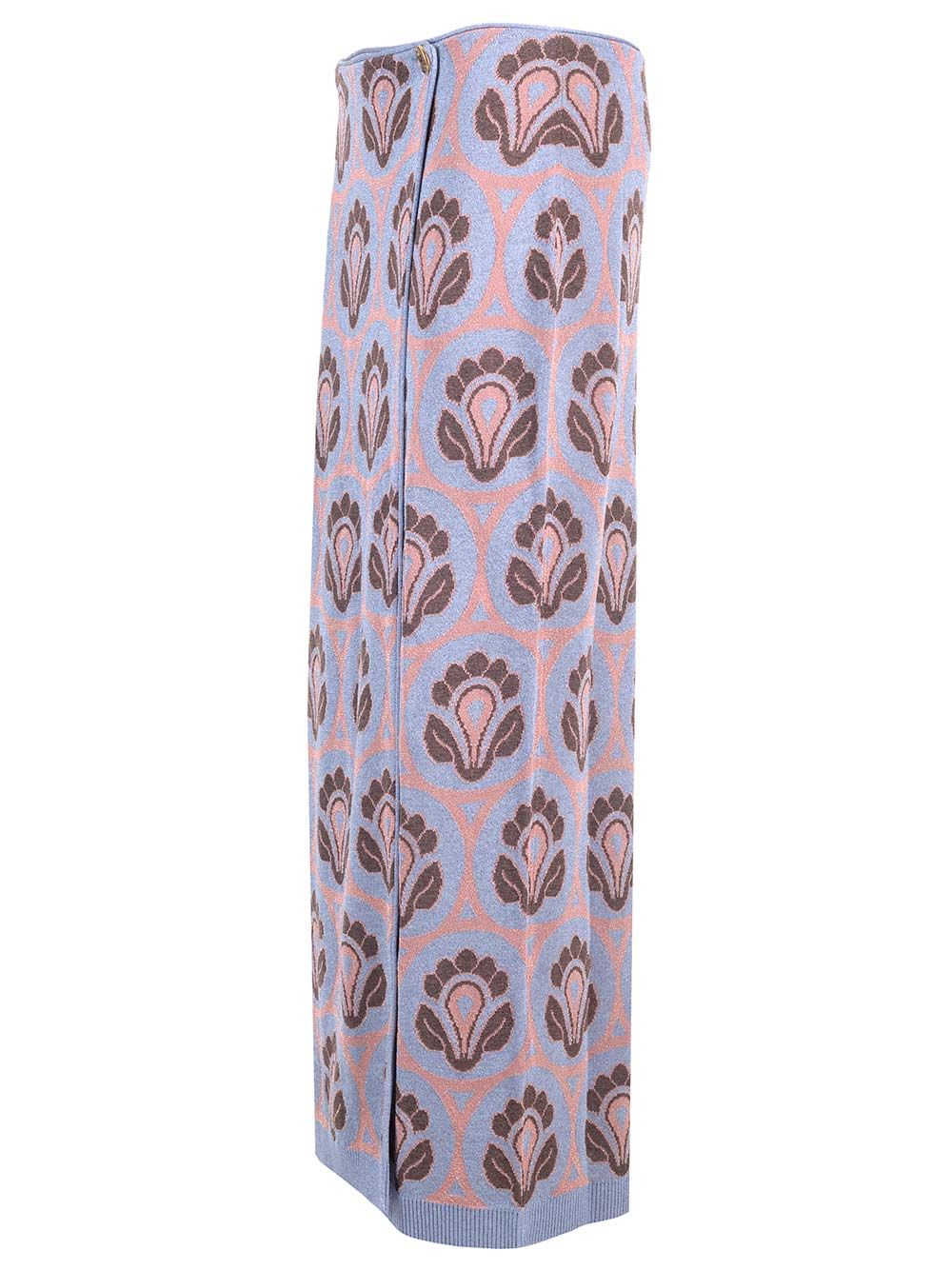 Shop Etro Jacquard Midi Skirt In Azzurro