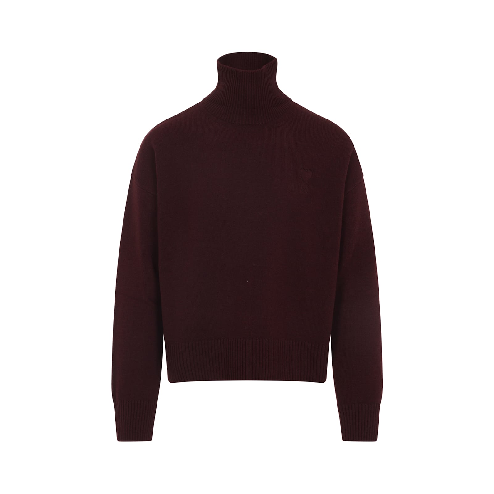 Ami Alexandre Mattiussi Ami Paris Tyrian Purple Wool Blend Oversize Sweater In Burgundy
