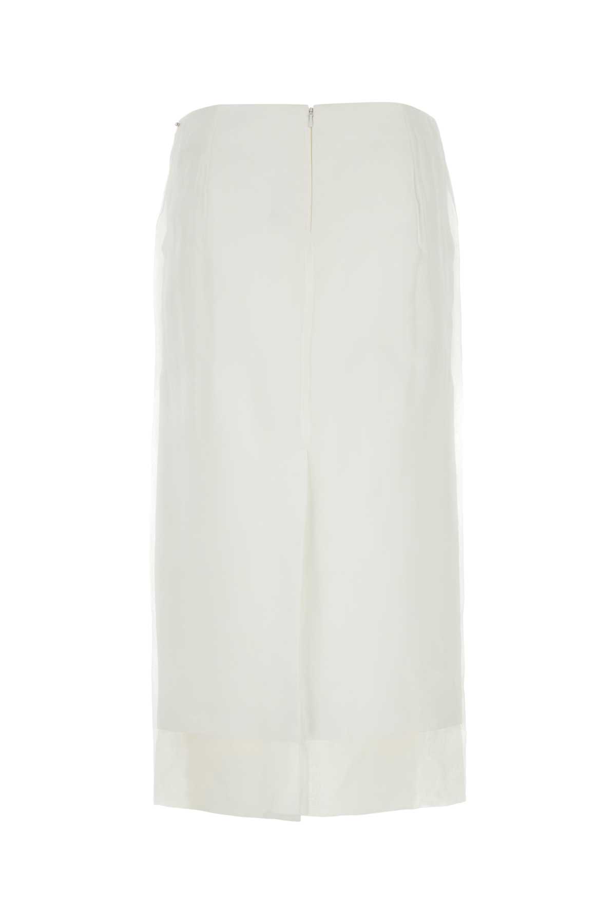 Shop Sportmax White Silk Aceti1234 Skirt In Bianco
