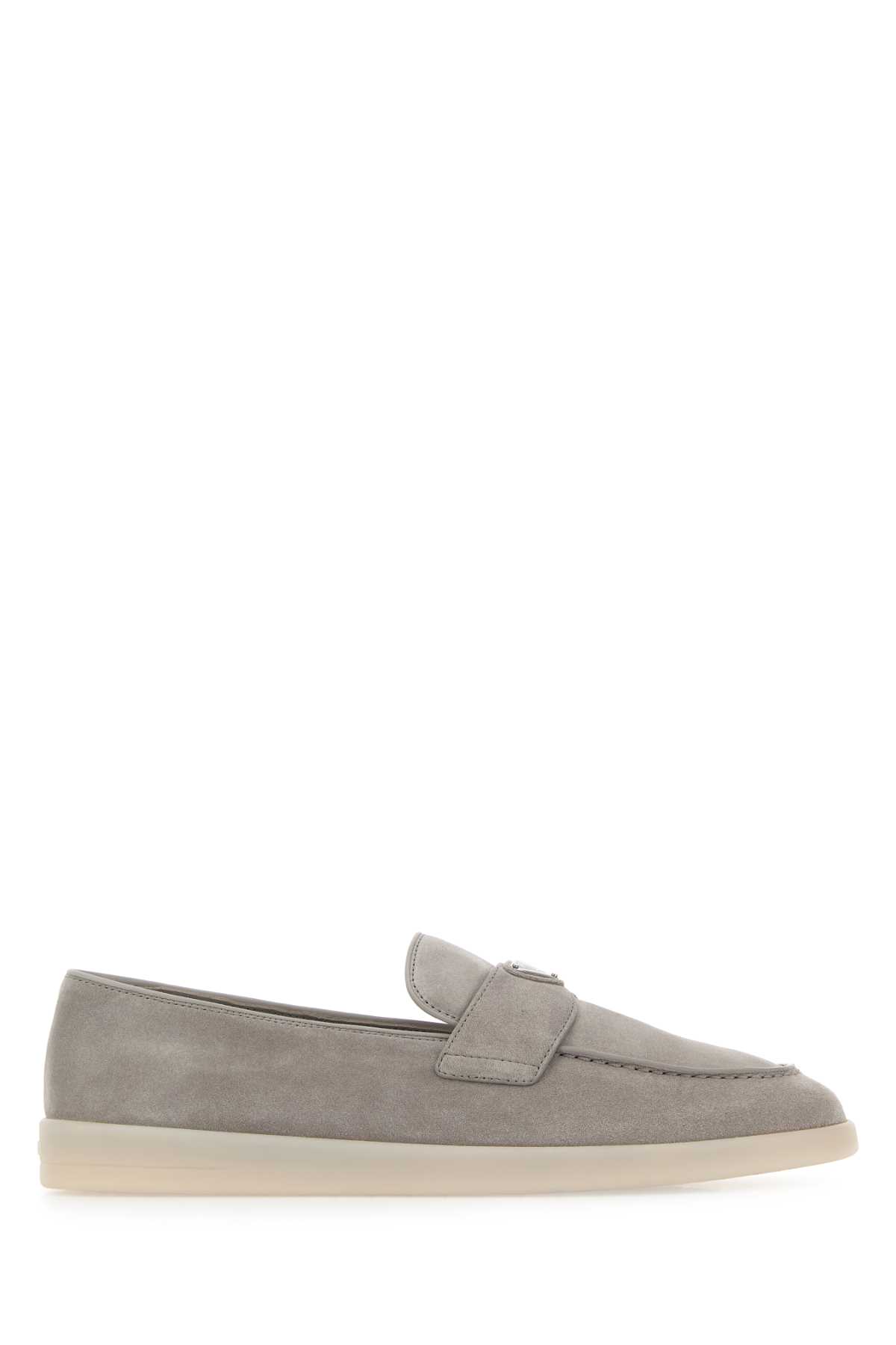 Prada Grey Suede Loafers
