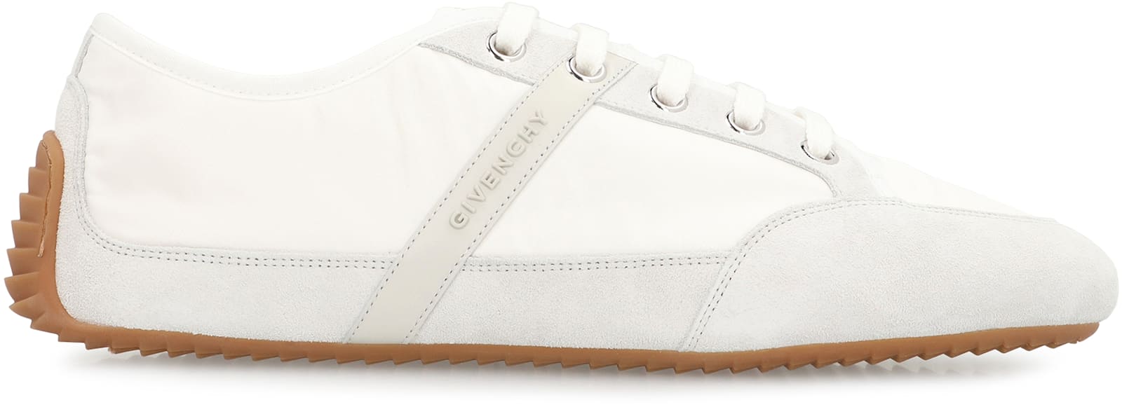 Givenchy White Silm Sneakers In Nylon And Suede In Animal Print