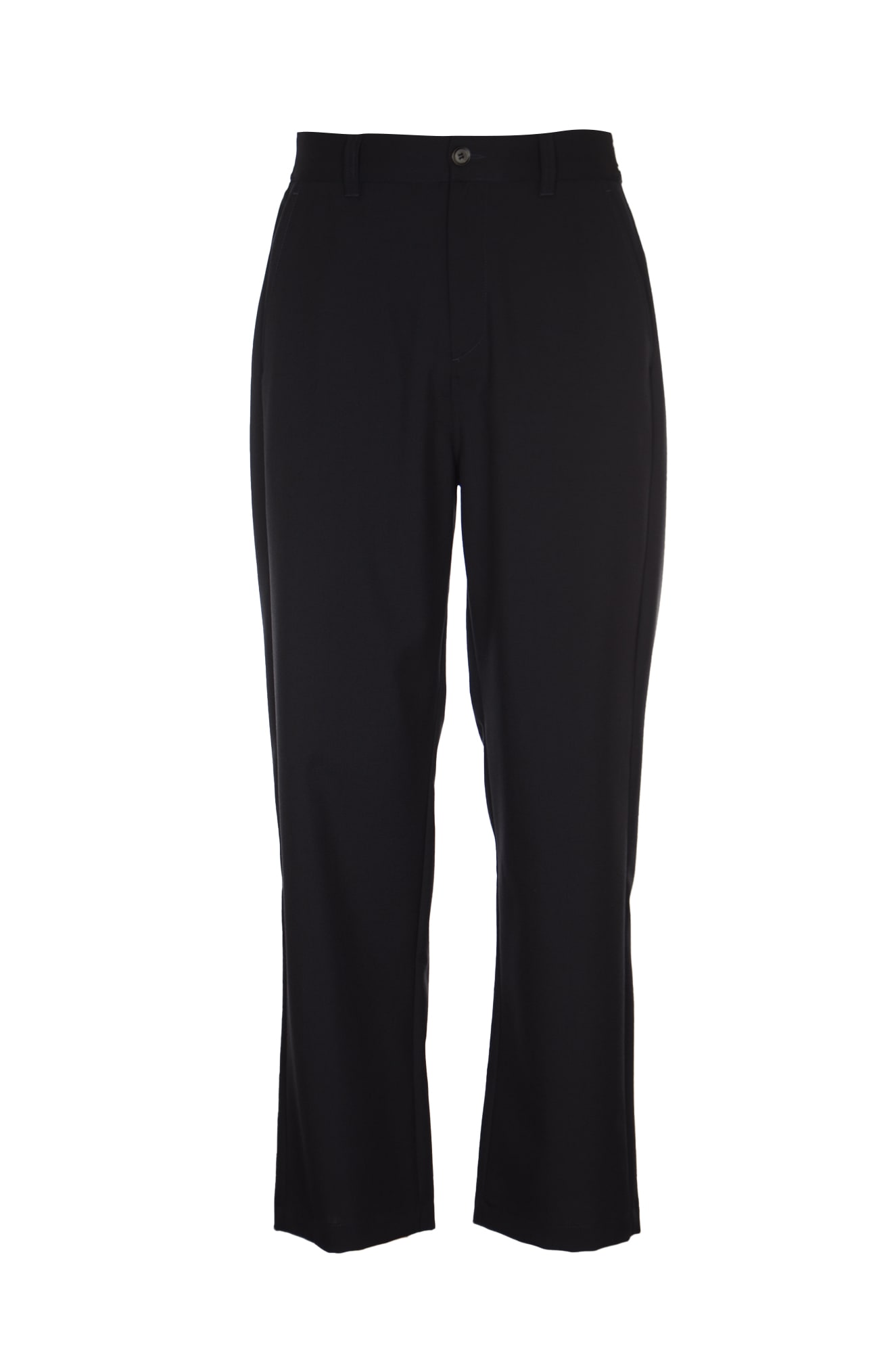 Marni Logo Waist Buttoned Trousers In Blue/black