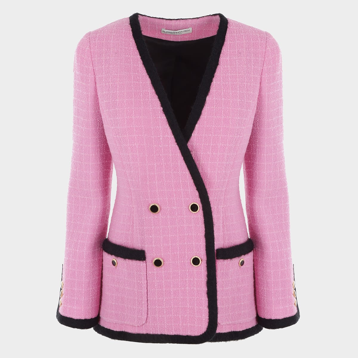 Shop Alessandra Rich Pink Viscose Blazer