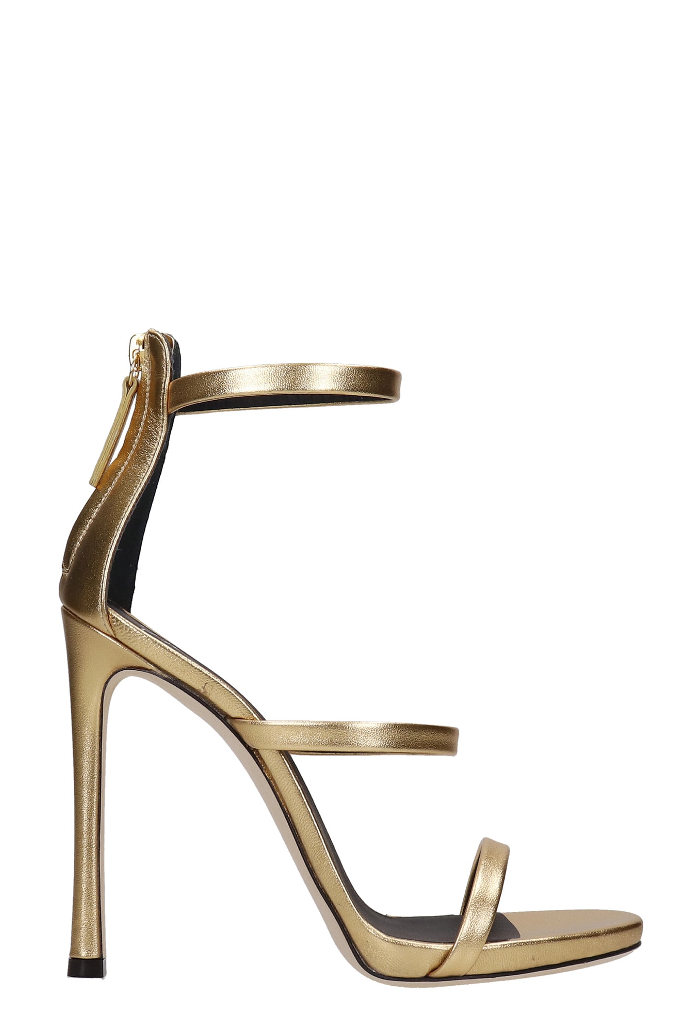 Giuseppe Zanotti Harmony Sandals In Gold Patent Leather
