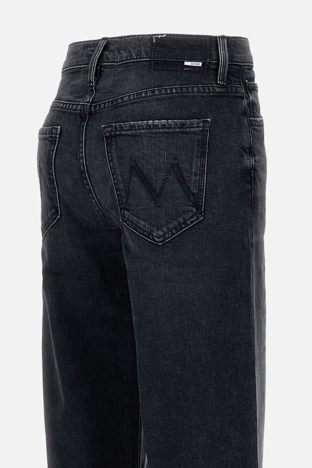 Mother Smoothie Sneak Denim Pants In Black