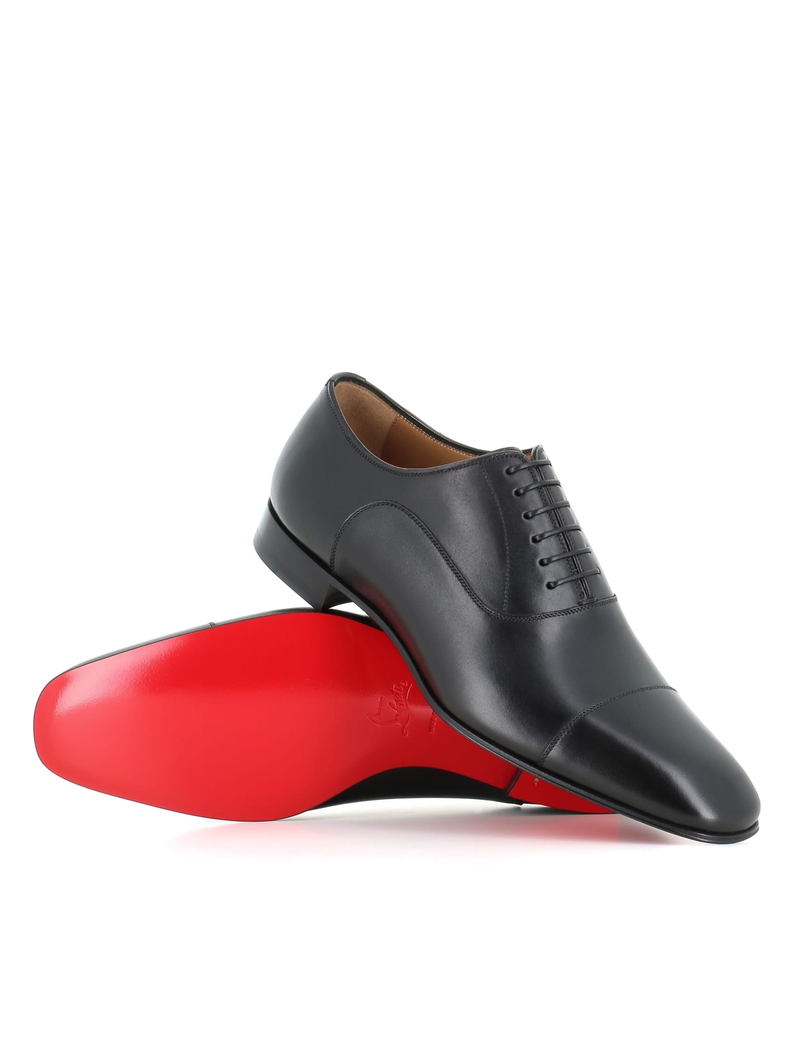 Shop Christian Louboutin Oxford Greggo Flat In Black