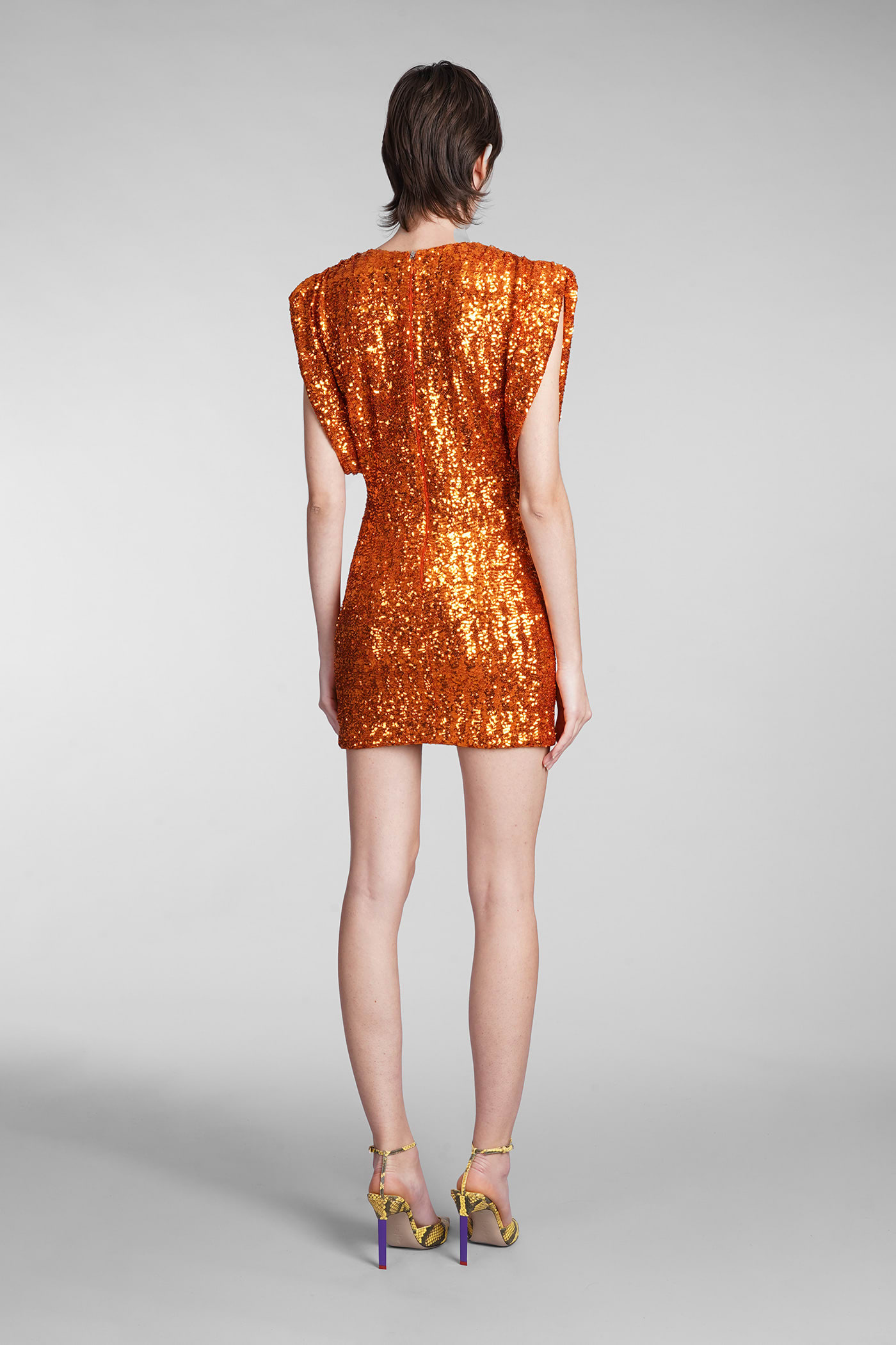 Shop Attico Annie Dress In Orange Polyester