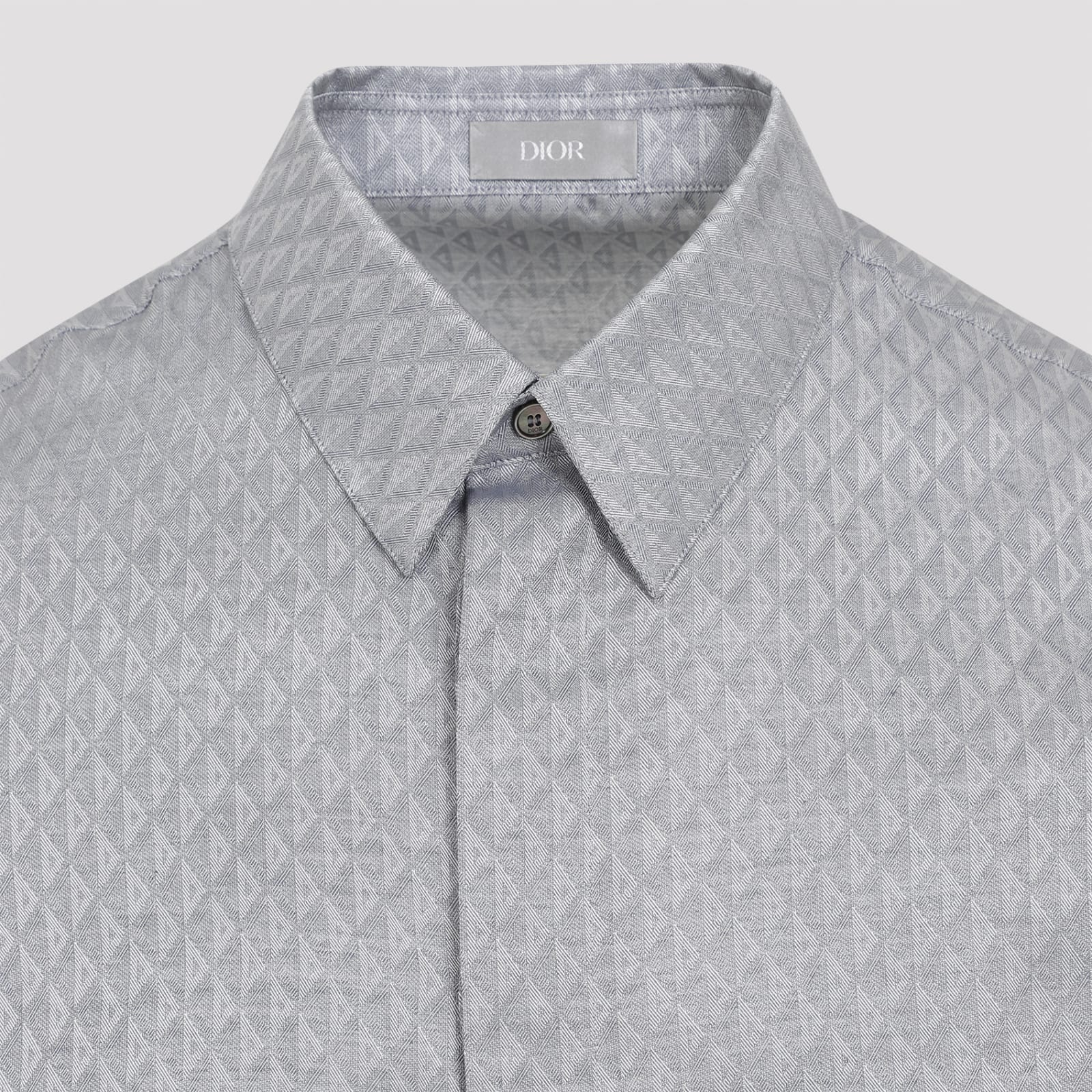 Shop Dior Silk Long Sleeves Shirt In Gris