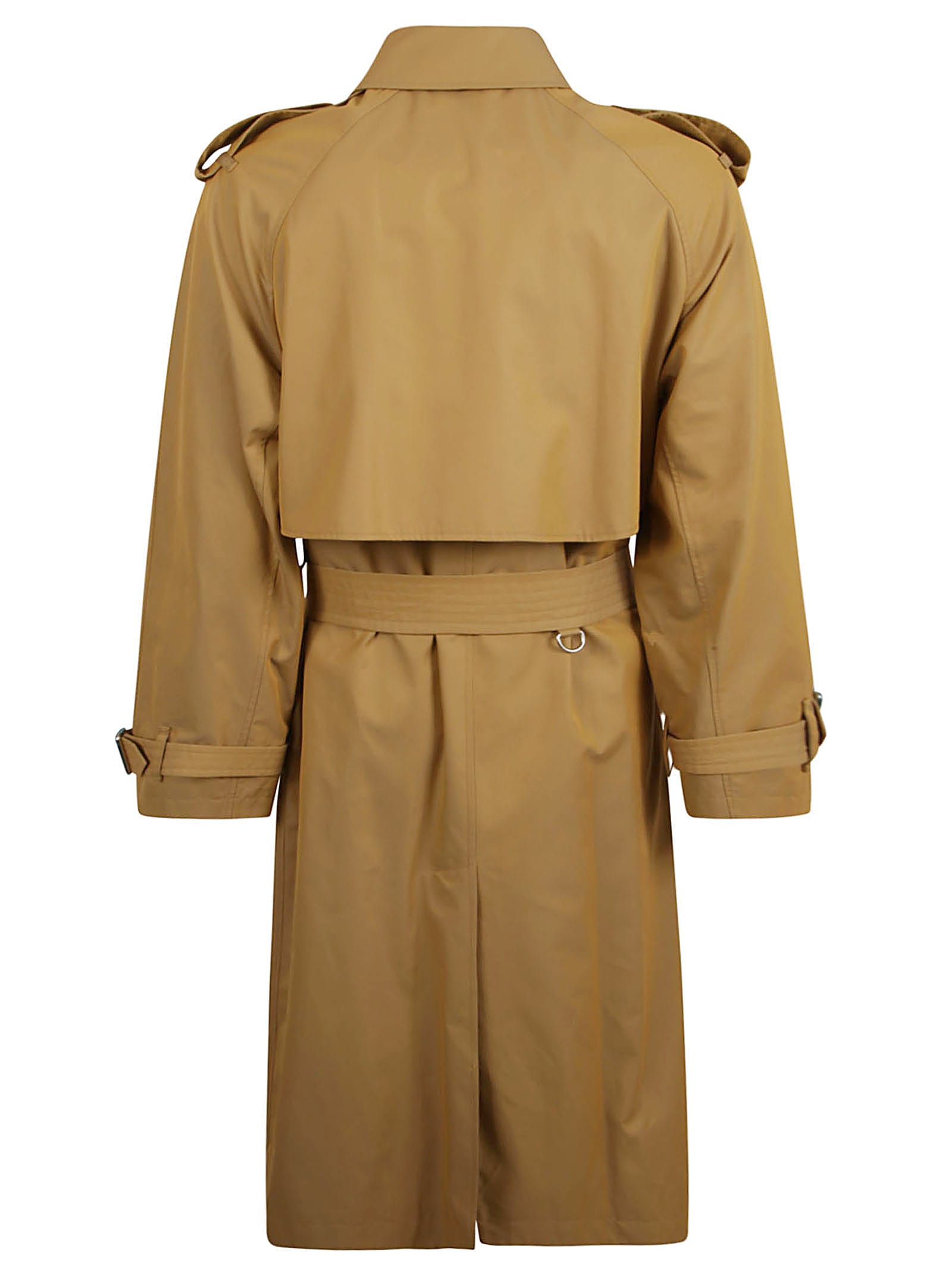 Shop Burberry Belted Waist Double-breasted Trench In Spelt