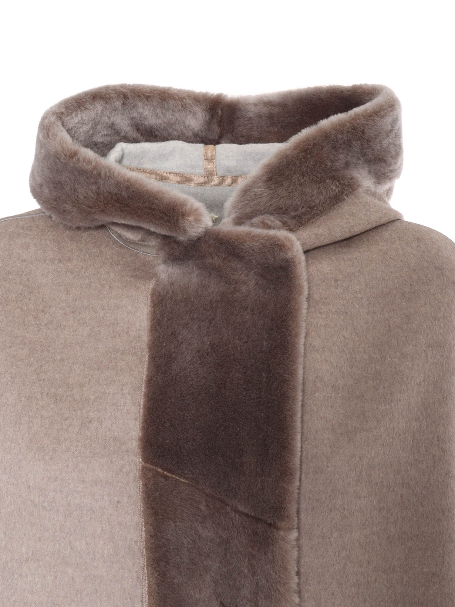 Shop Lorena Antoniazzi Sheepskin Coat In Grey