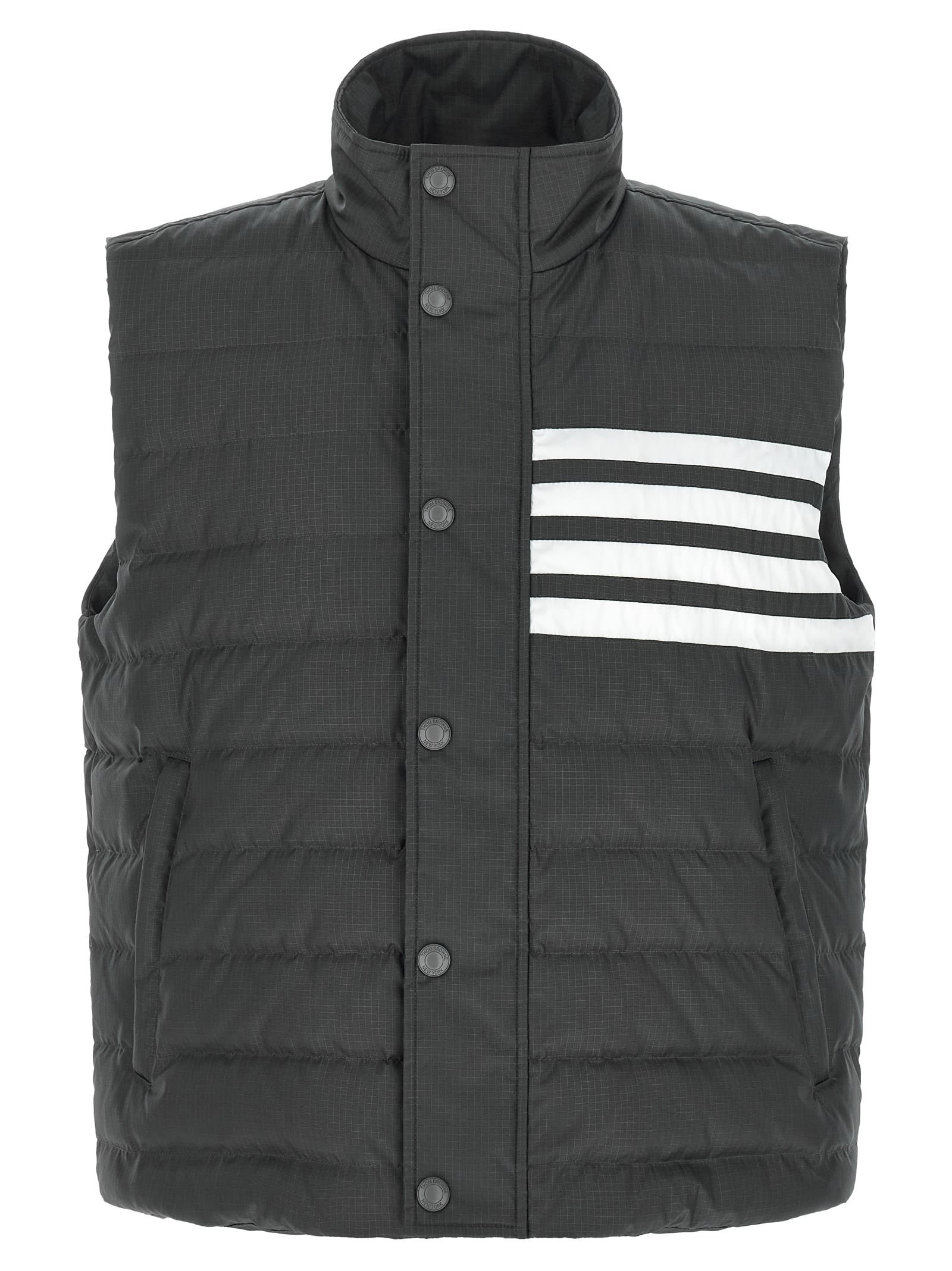 Thom Browne 4 Bar Vest In Gray