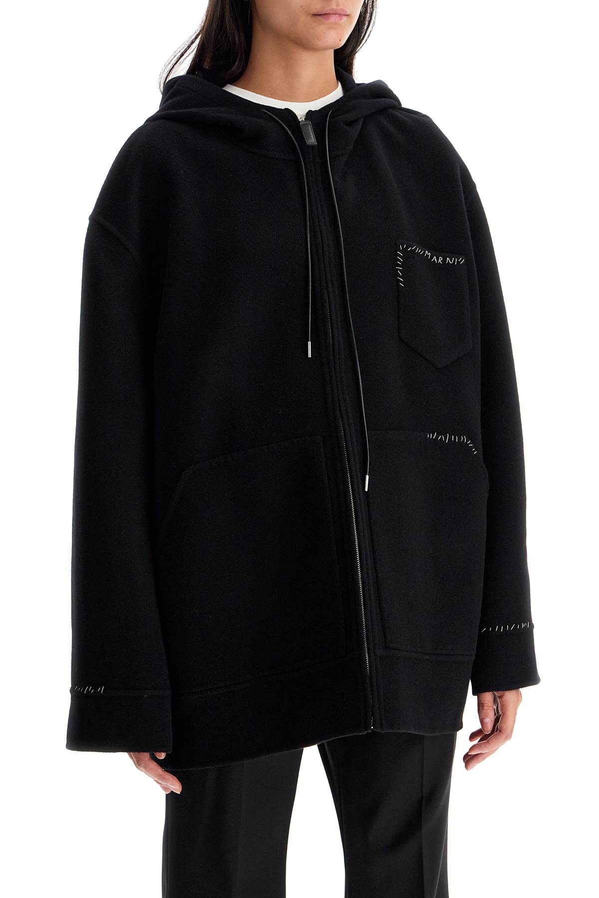 Shop Marni Sporty Wool And Cashmere Jacket In Black (black)