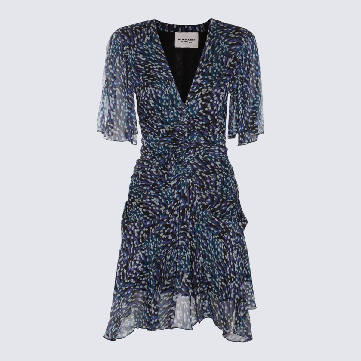 Marant Etoile Blue Viscose Mini Dress In Midnight