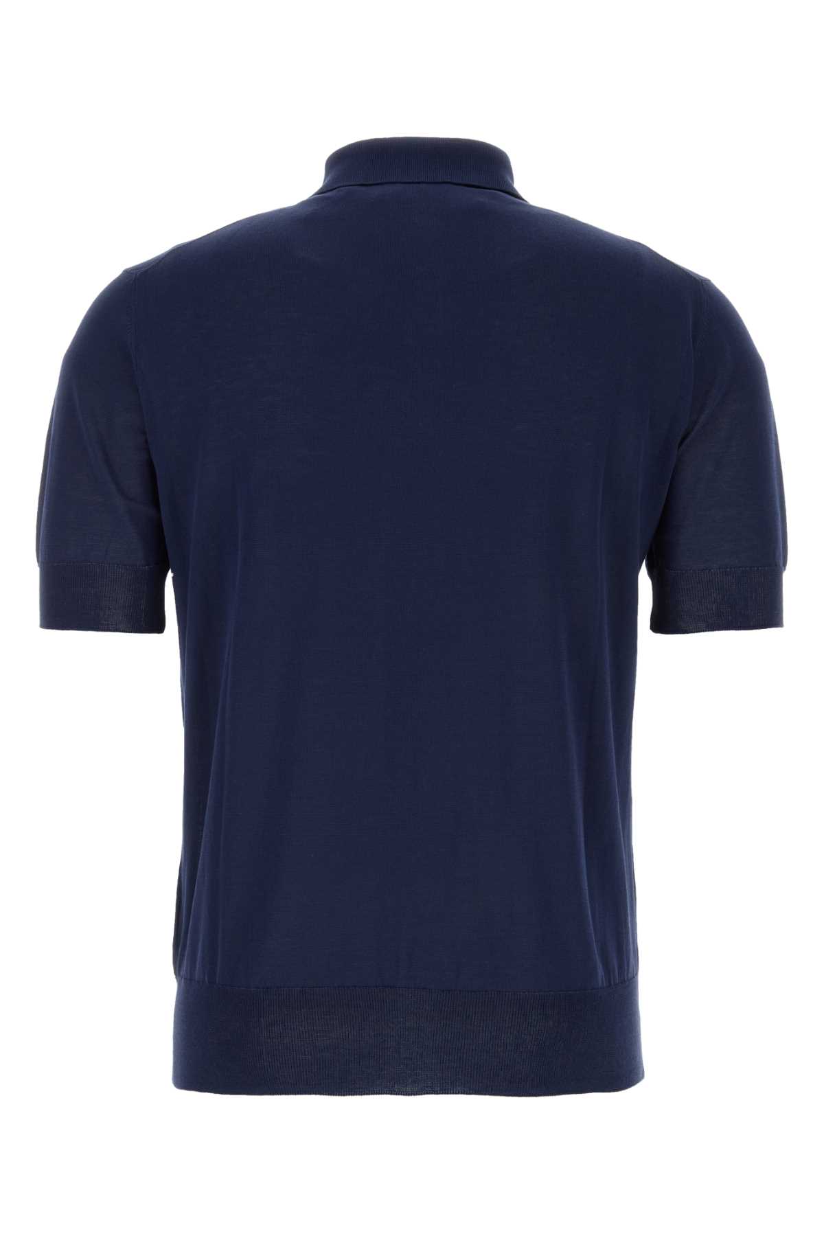 Pt01 Blue Cotton Polo Shirt In Bluaperto