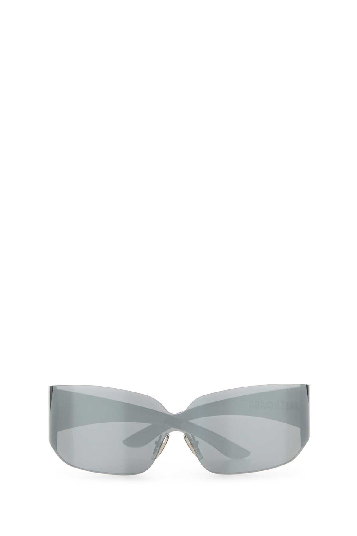 Balenciaga Grey Nylon Mono Square Sunglasses In Gray