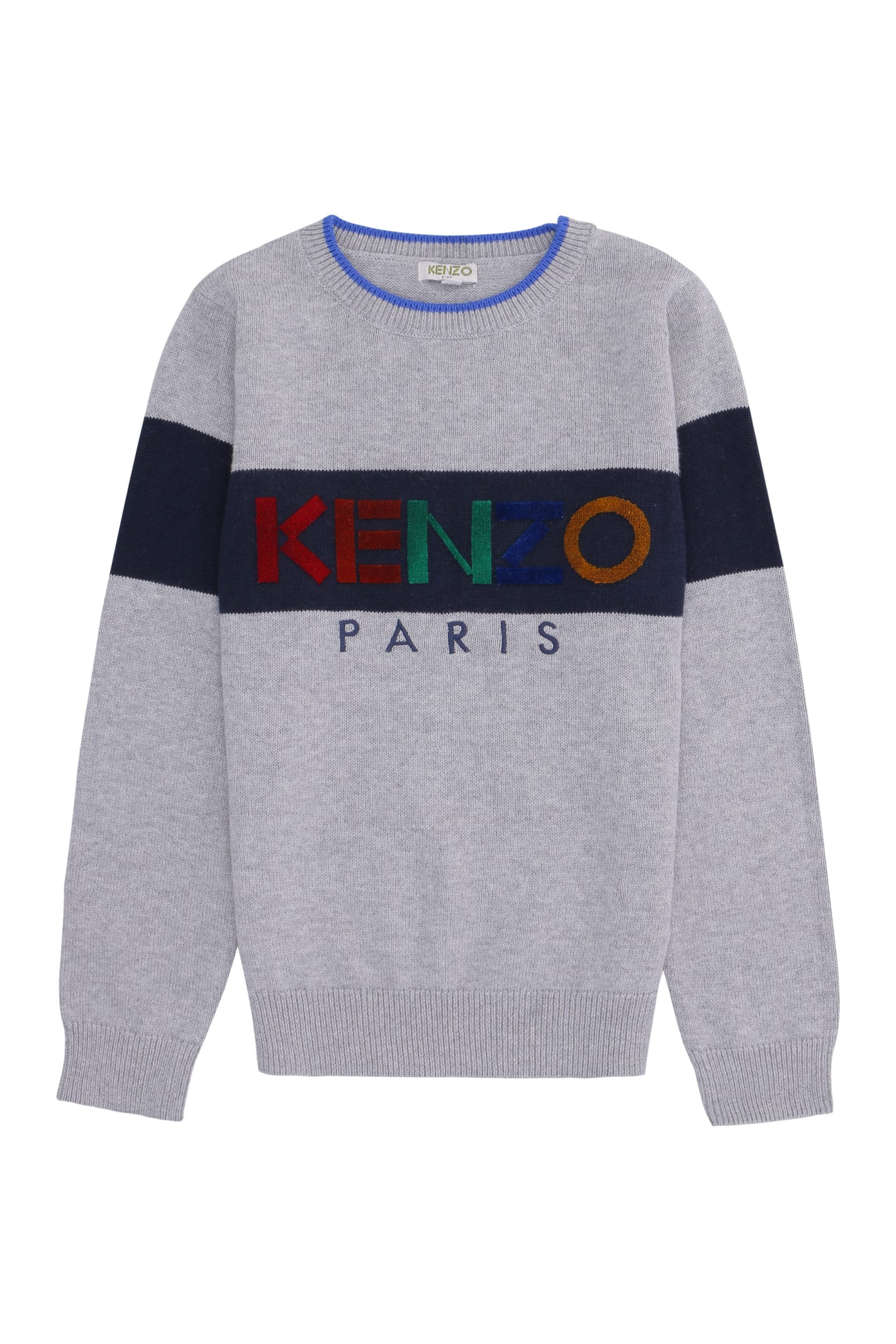Kenzo Kids Cotton-cashmere Blend Crew-neck Pullover