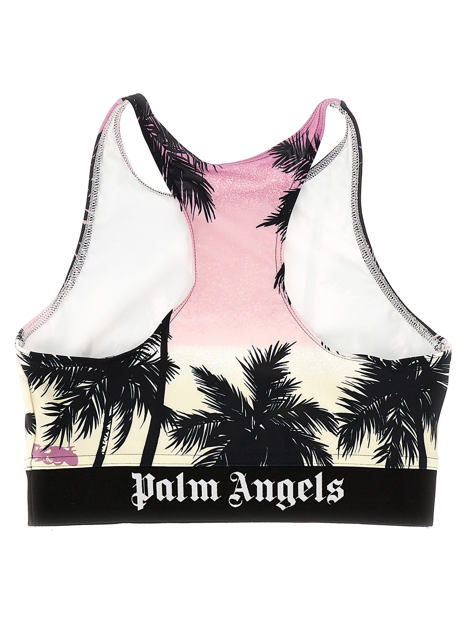 Shop Palm Angels Pink Sunset Logo Sporty Top