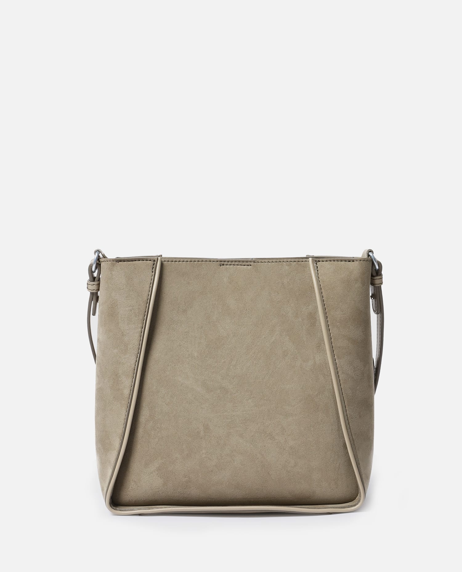 Stella Mccartney Women Alter Suede Shoulder Bag With Piping Details In Neutral