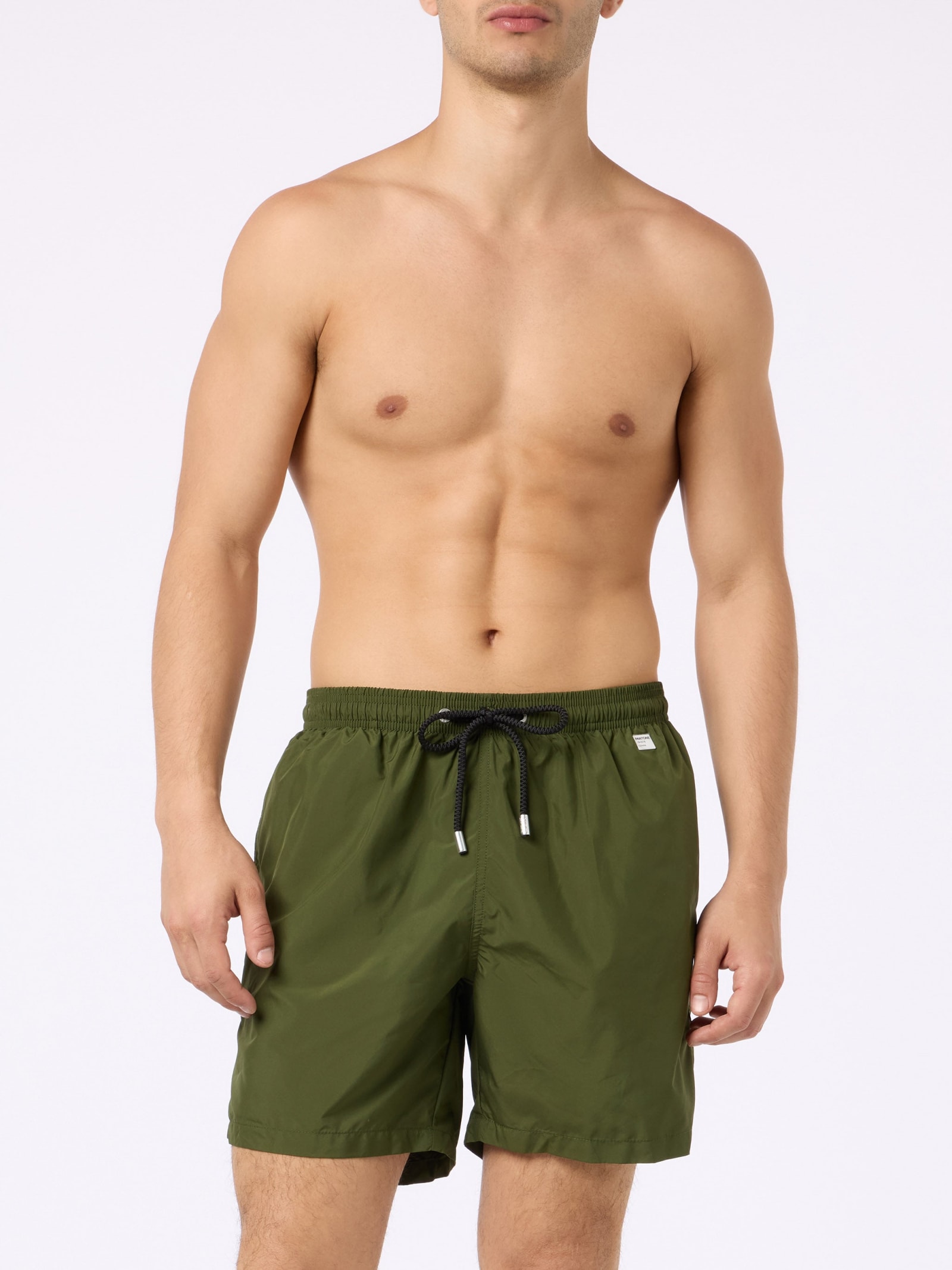 Shop Mc2 Saint Barth Man Lightweight Fabric Military Green Swim Shorts Lighting Pantone Pantone® Special Edition
