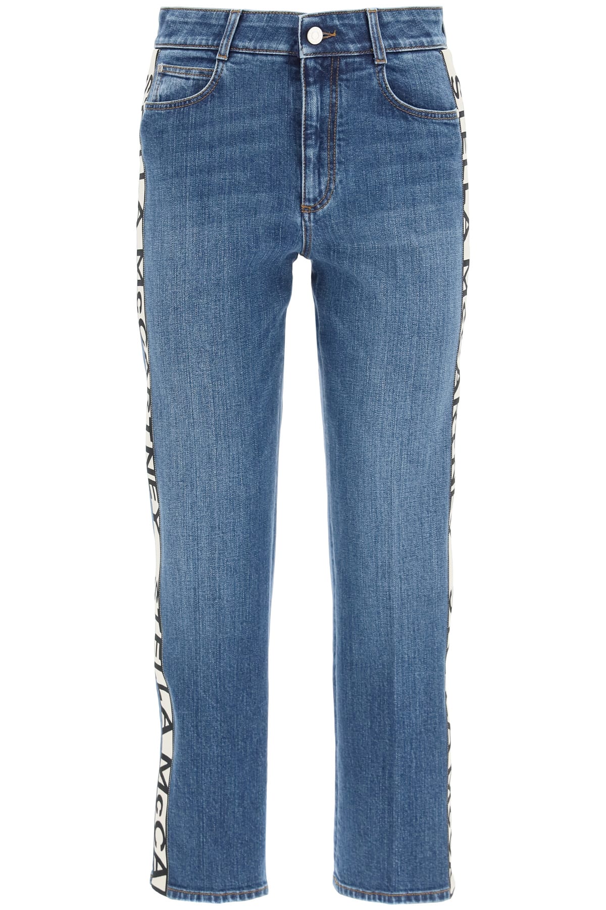 Stella McCartney Rise Cropped Jeans With Monogram Bands