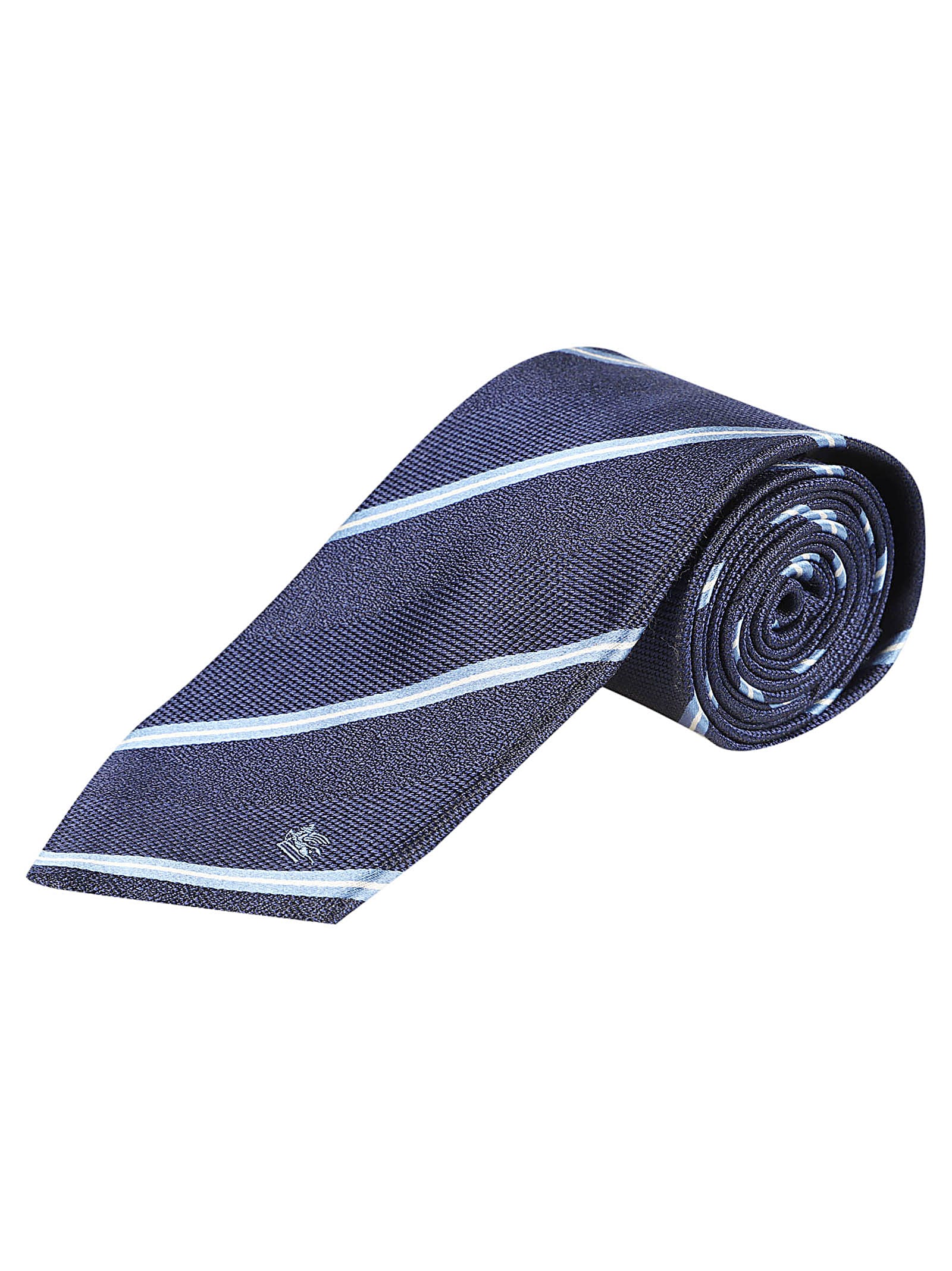 Shop Etro Tie In Blu Navy