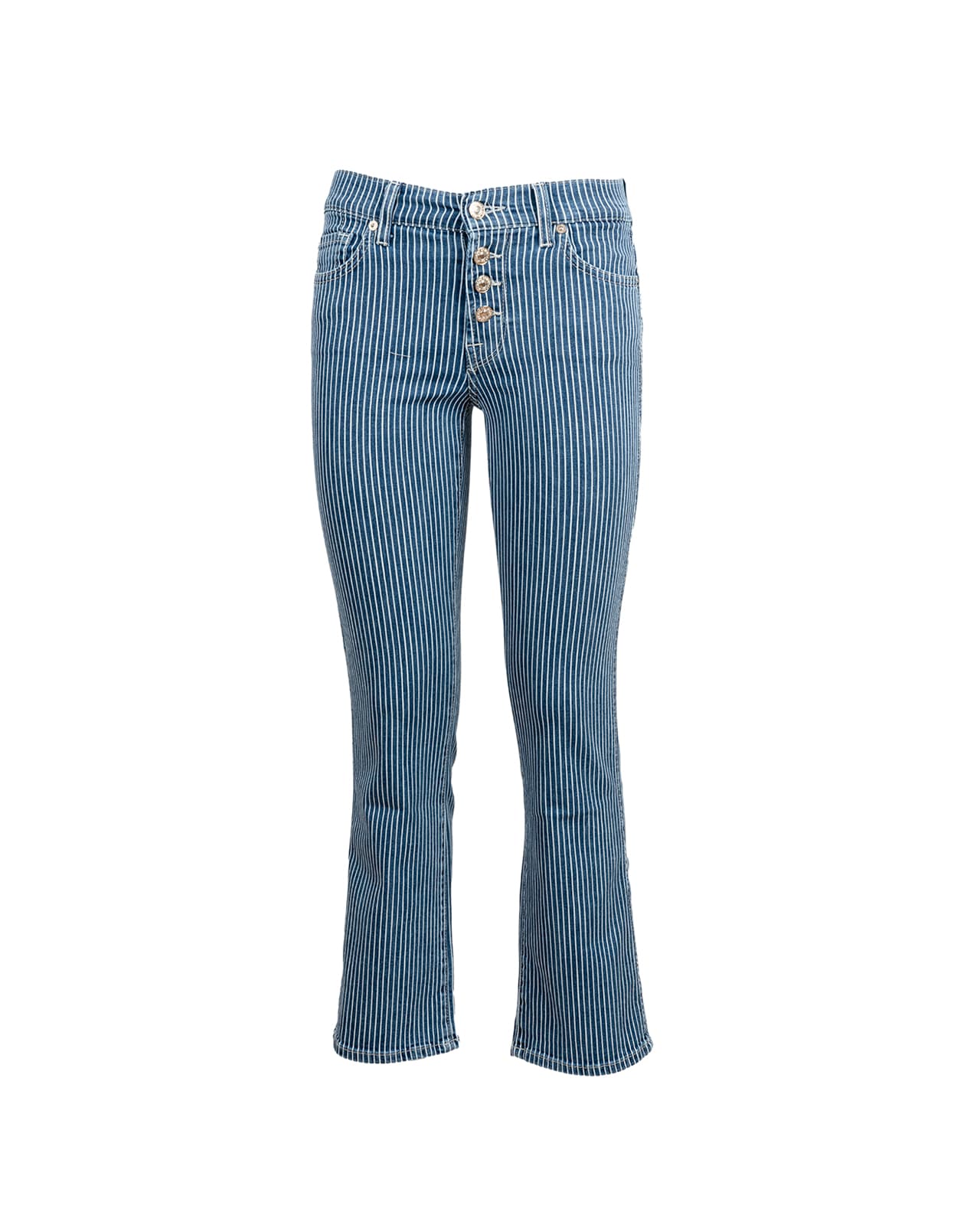 7 For All Mankind Seven For All Mankind Ankle Boot jeans in striped denim