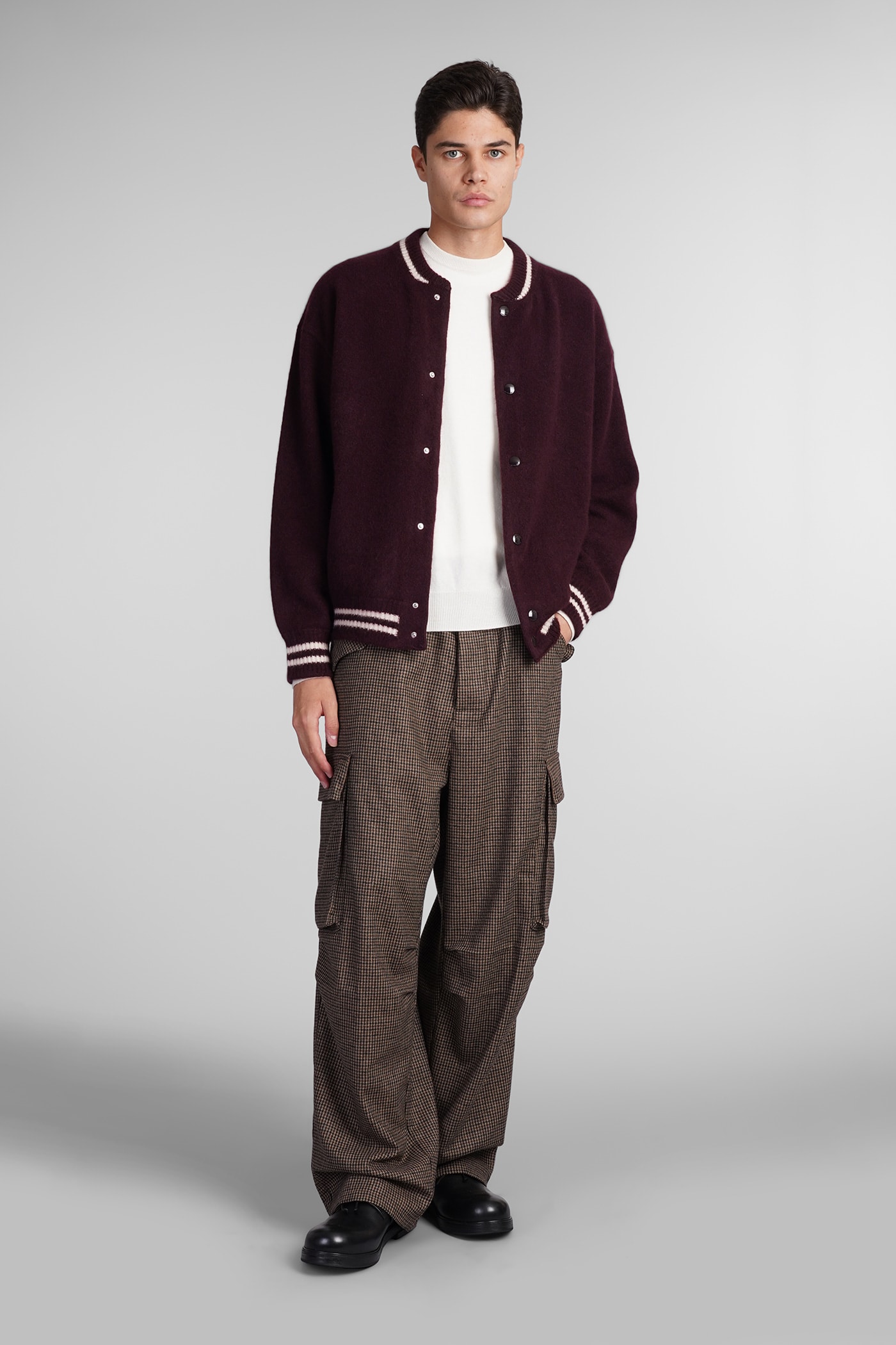 Shop Laneus Bomber In Bordeaux Cashmere