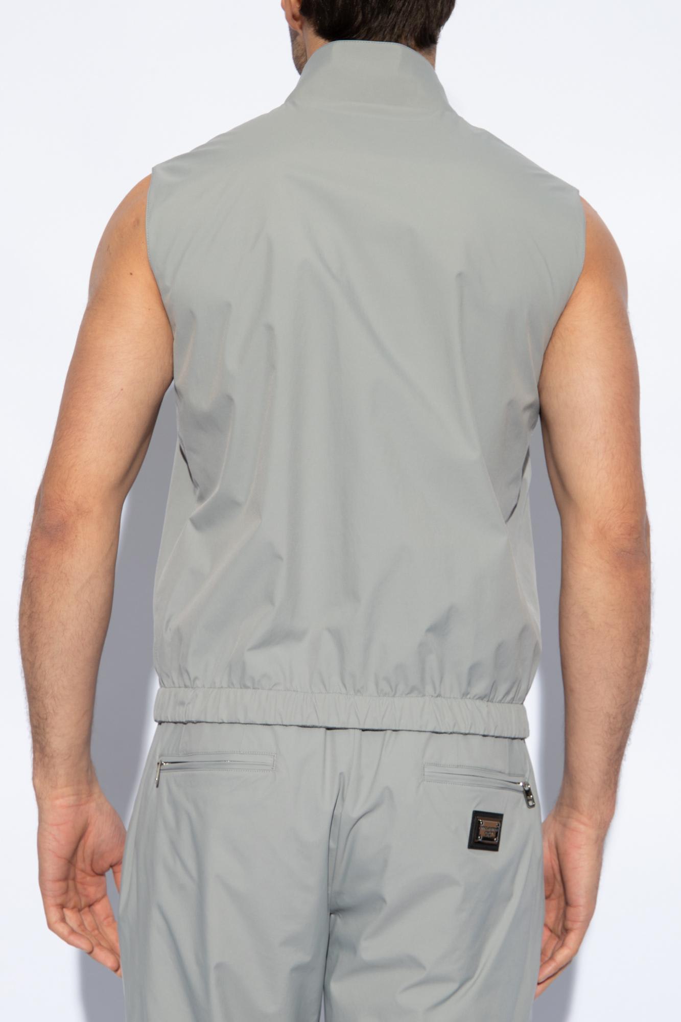 Shop Dolce & Gabbana Reversible Vest In Light Grey