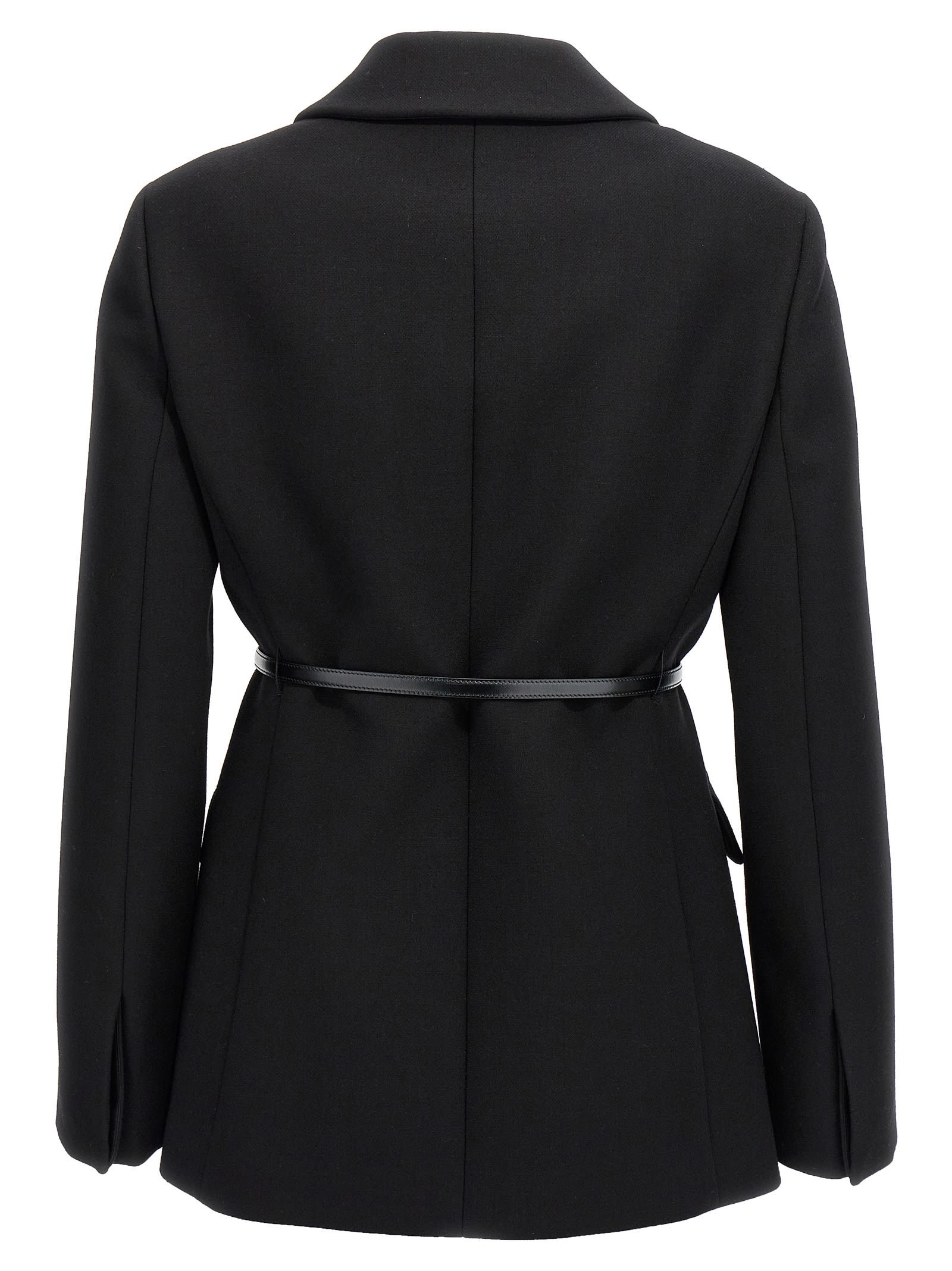 Shop Gucci Wool Crêpe Coat In Black