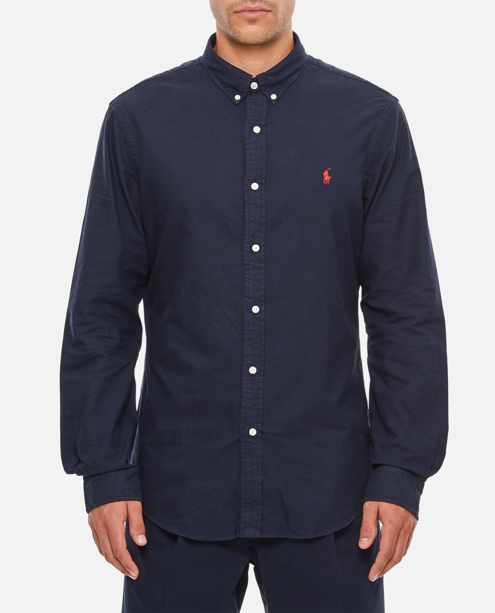 Polo Ralph Lauren Shirt Fitted Button-down Collar In Rl Navy