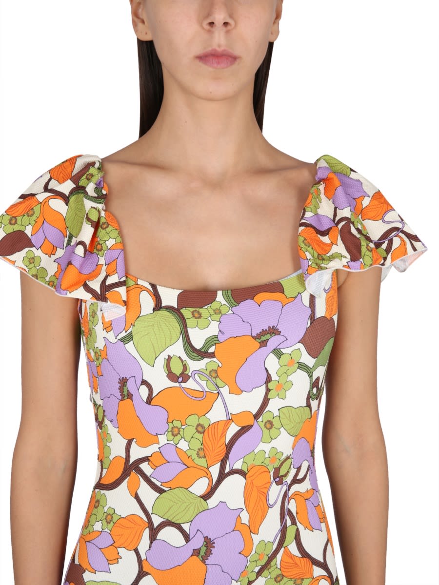 Shop La Doublej Scarlet One-piece Swimsuit In Multicolour