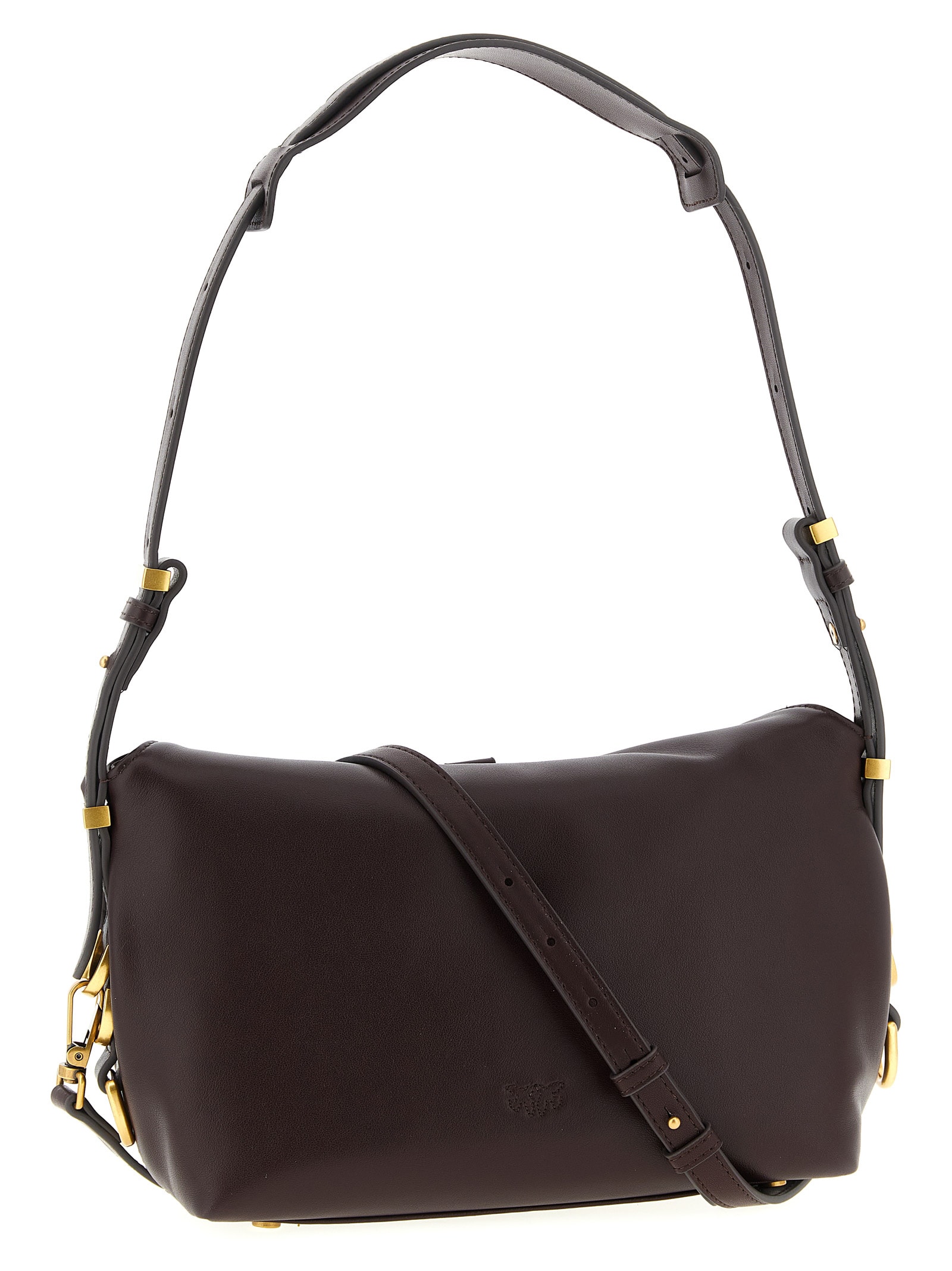 Pinko Saddle Baguette Small Shoulder Bag In Burgundy