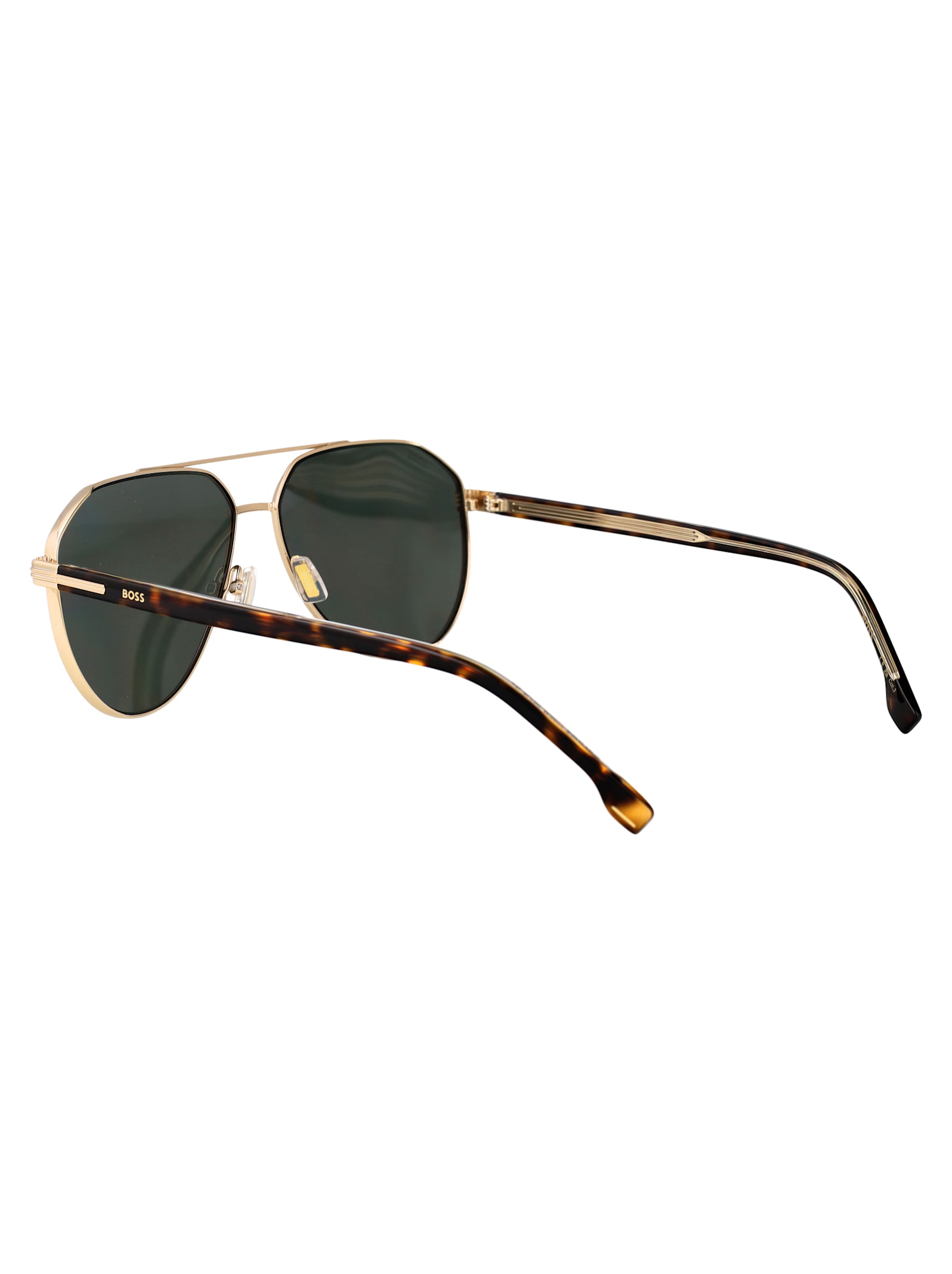 Hugo Boss Boss Gold Stainless Steel Sunglasses In Green